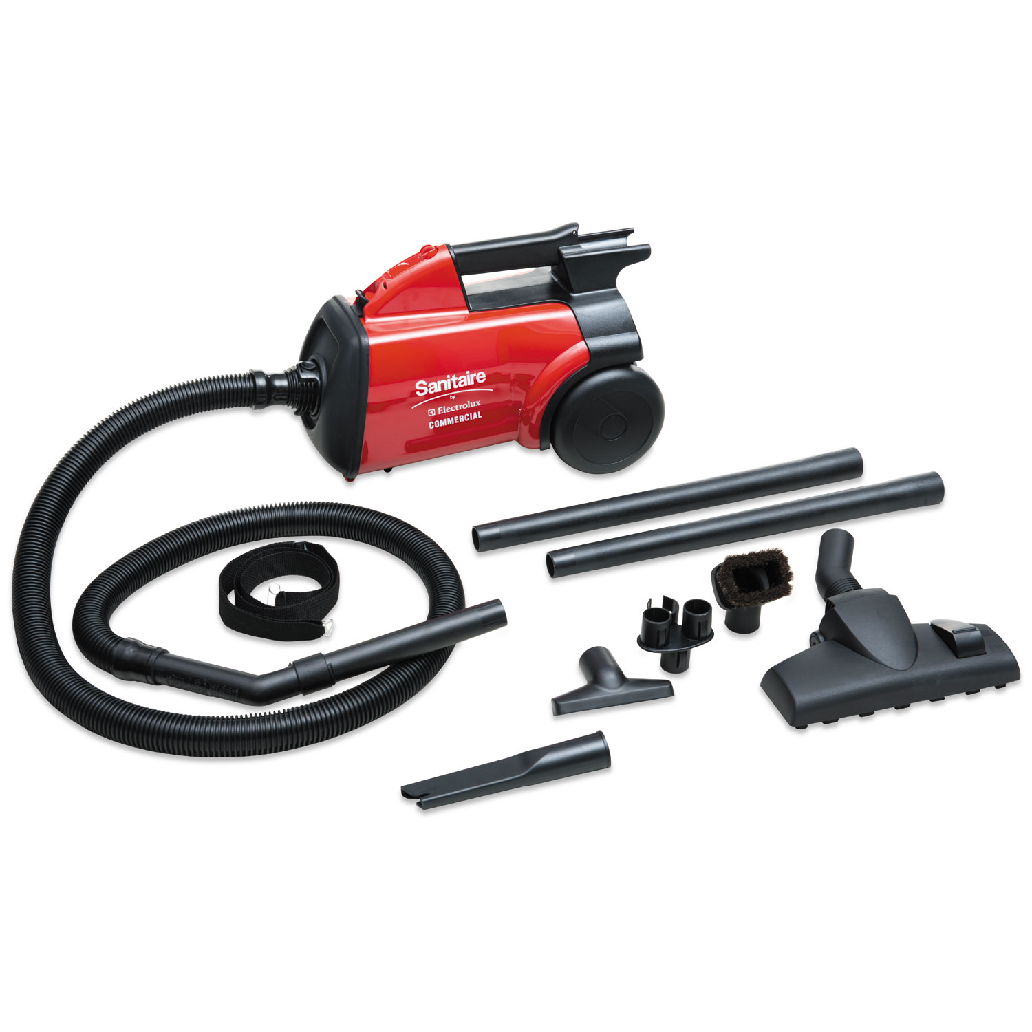  Sanitaire SC3683B EXTEND Canister Vacuum, 10 lb, Red (EURSC3683B) 