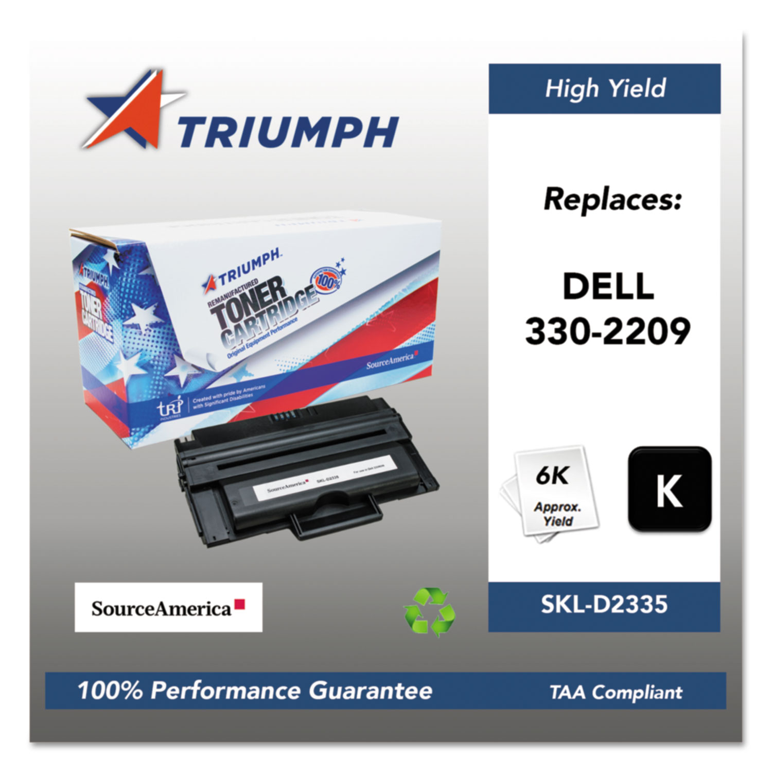  Triumph SKL-D2335 751000NSH1086 Remanufactured 330-2209 High-Yield Toner, 6000 Page-Yield, Black (SKLD2335) 