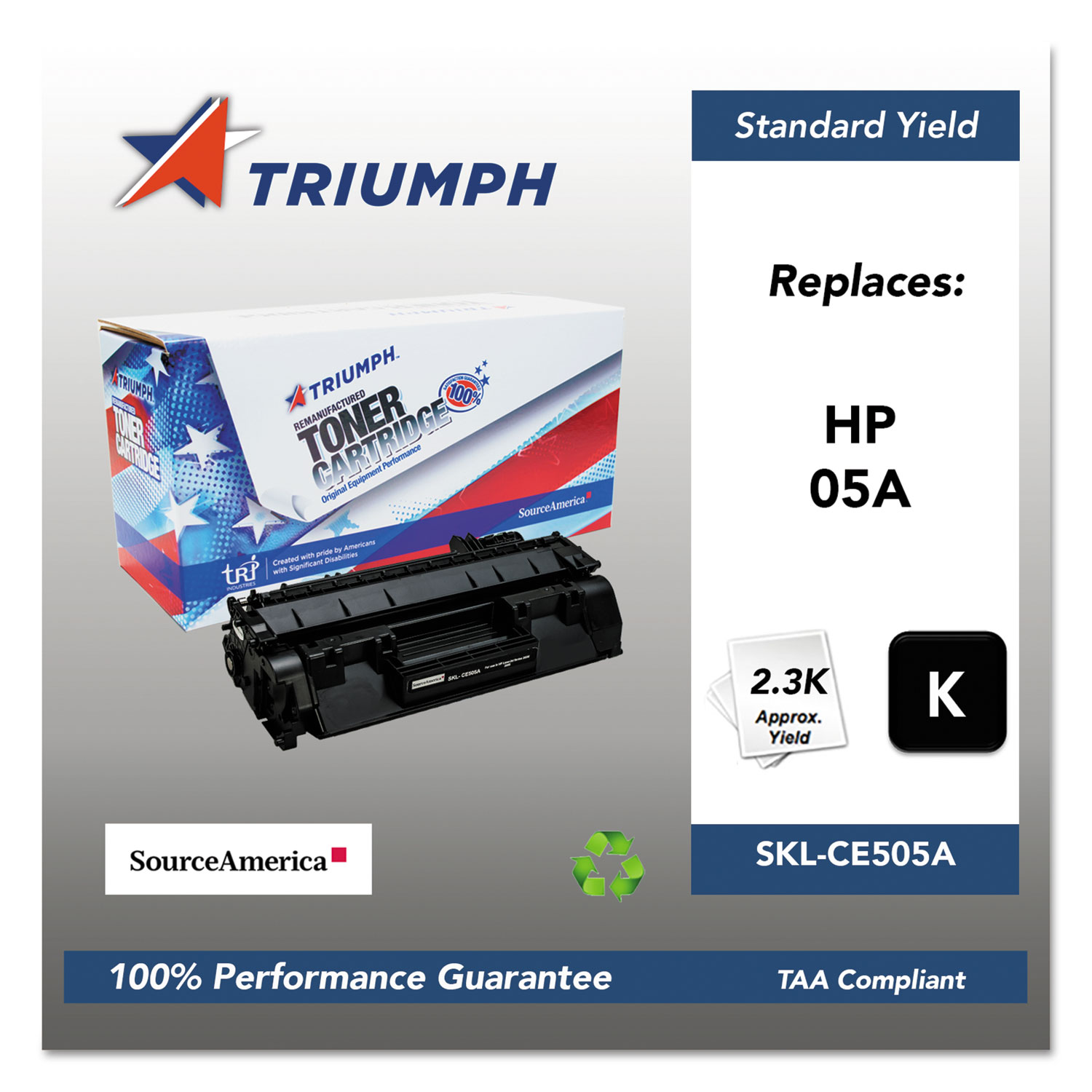  Triumph SKL-CE505A 751000NSH0966 Remanufactured CE505A (05A) Toner, 2300 Page-Yield, Black (SKLCE505A) 