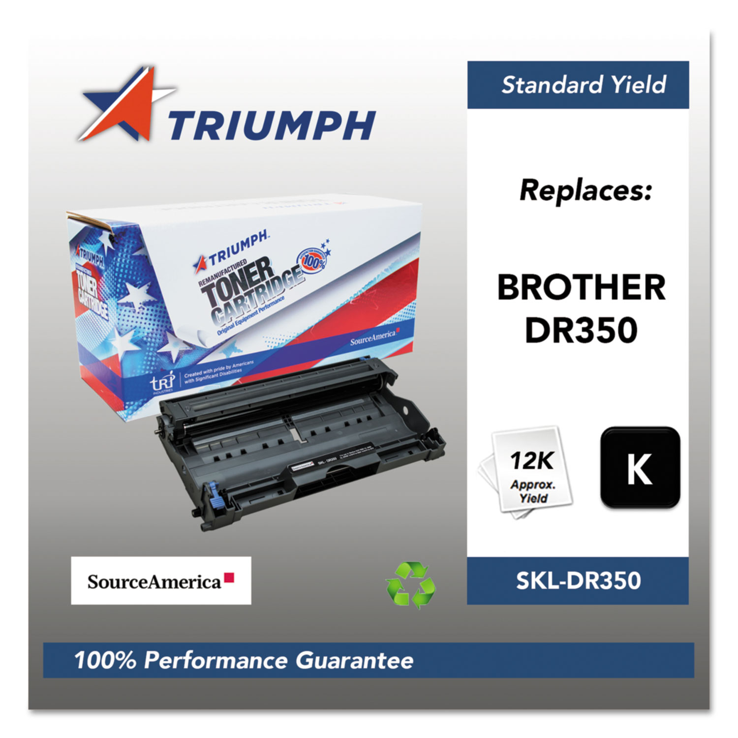  Triumph SKL-DR350 751000NSH0341 Remanufactured DR350 Drum Unit, 12000 Page-Yield, Black (SKLDR350) 