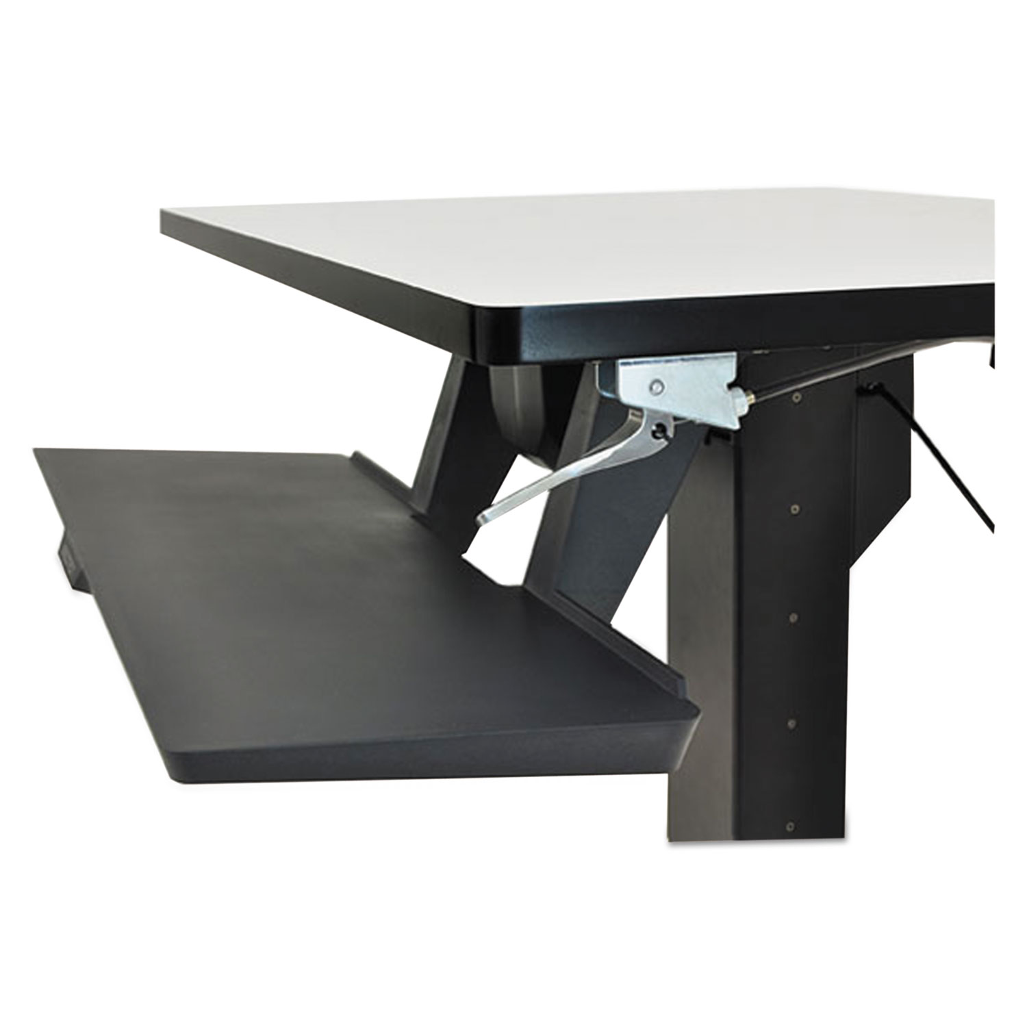 WorkFit-PD Sit-Stand Workstation, 31 1/2 x 23 1/2 x 29 1/2, Light Gray/Black