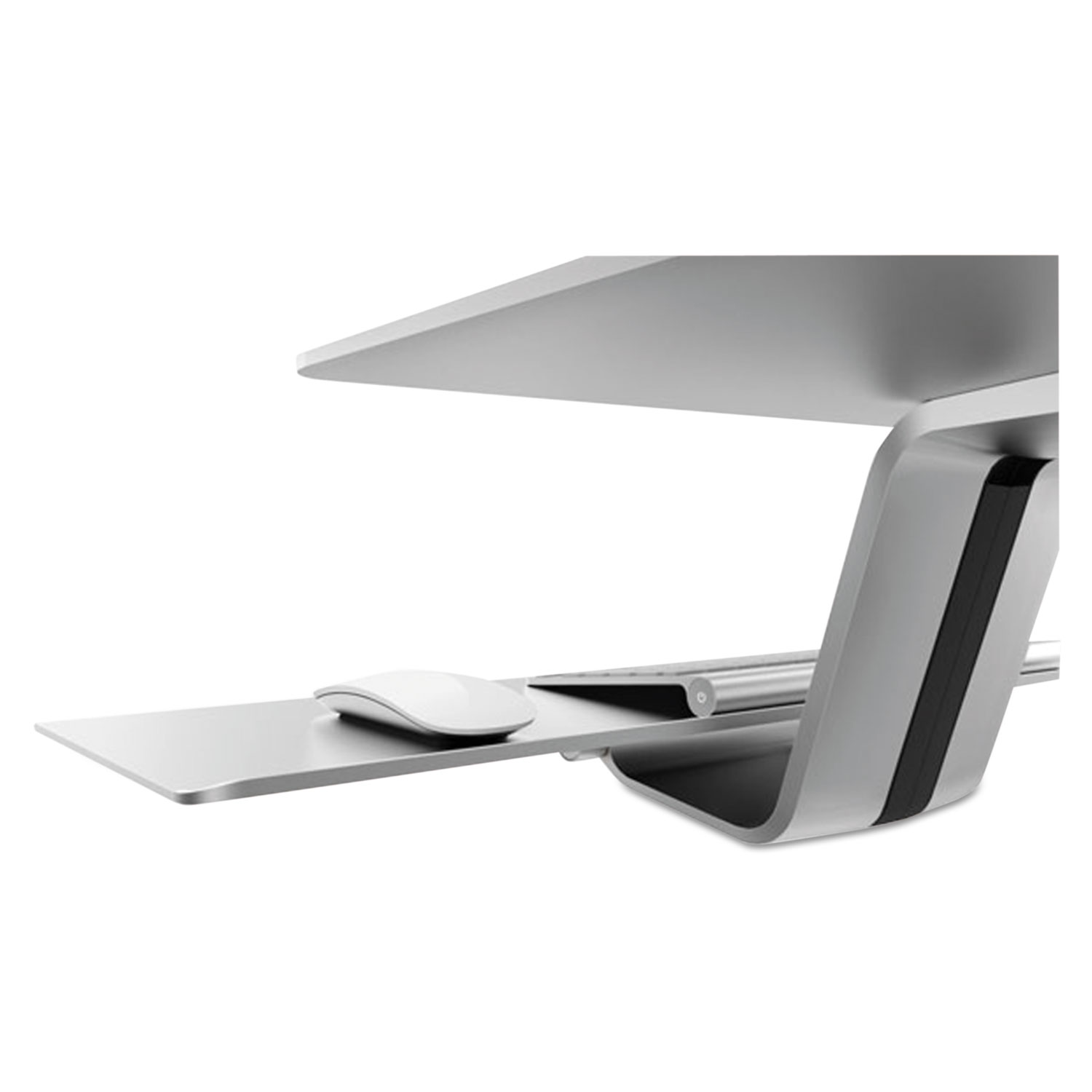 WorkFit-A Sit-Stand Workstation w/Suspended Keyboard, Apple iMac, Platinum