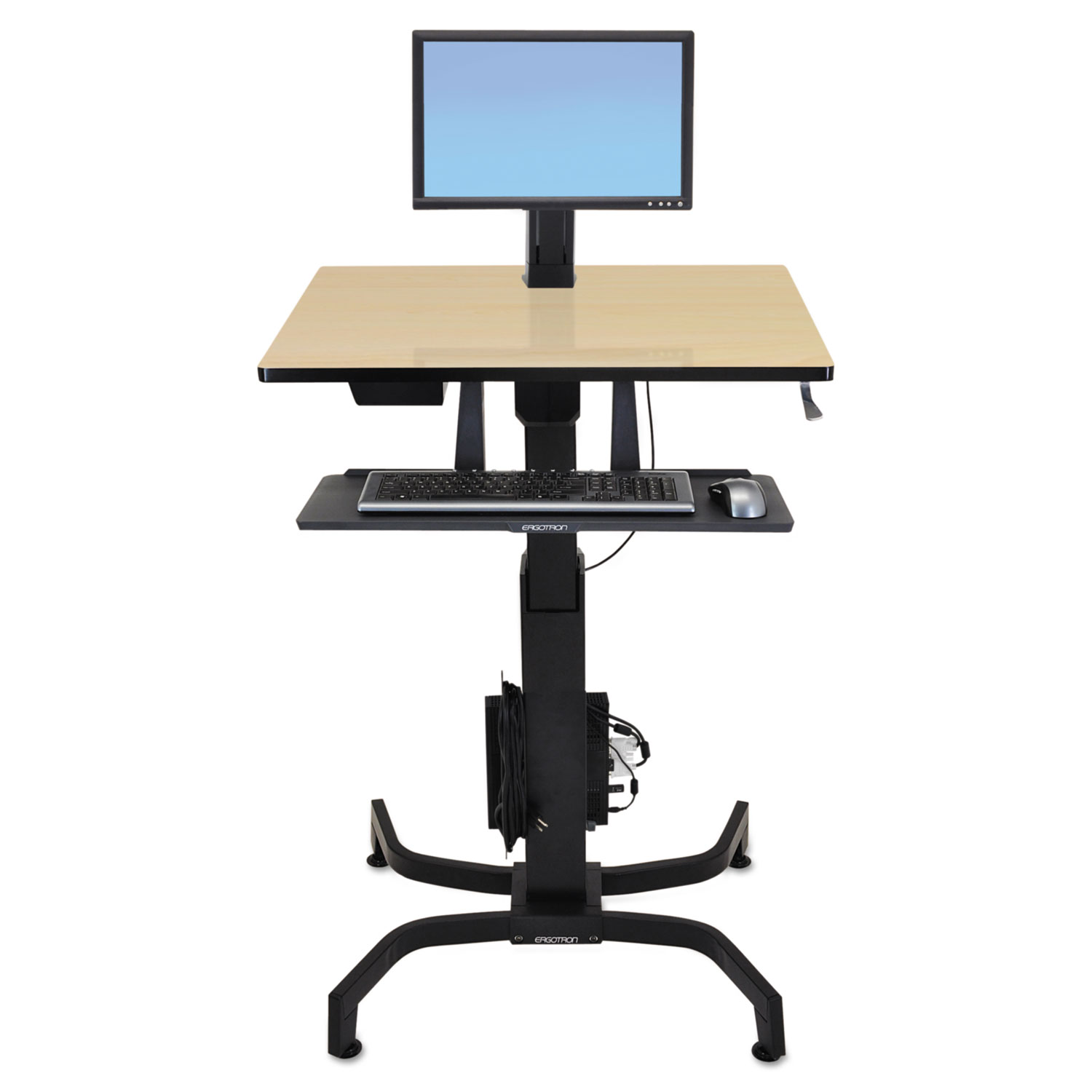 WorkFit-PD Sit-Stand Workstation, 31 1/2 x 23 1/2 x 29 1/2, Birch/Black