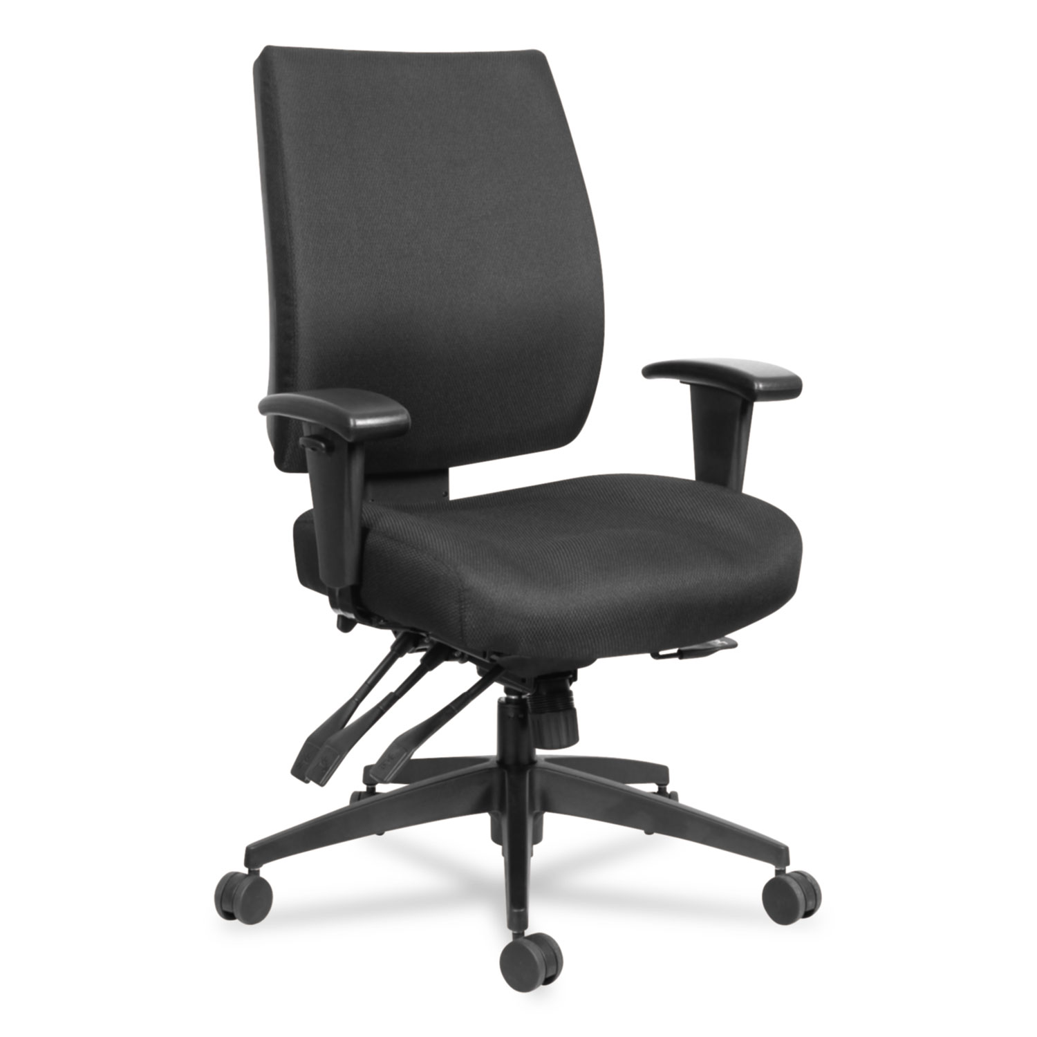  Alera ALEHPT4201 Alera Wrigley Series 24/7 High Performance Mid-Back Multifunction Task Chair, Up to 300 lbs., Black Seat/Back, Black Base (ALEHPT4201) 