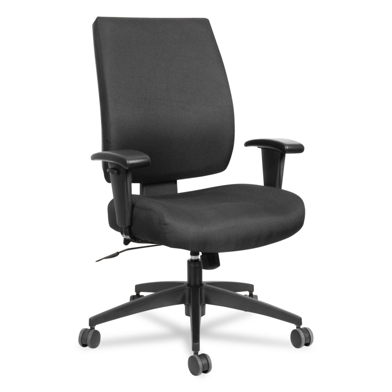  Alera ALEHPS4201 Alera Wrigley Series High Performance Mid-Back Synchro-Tilt Task Chair, Supports up to 275 lbs., Black Seat/Back, Black Base (ALEHPS4201) 