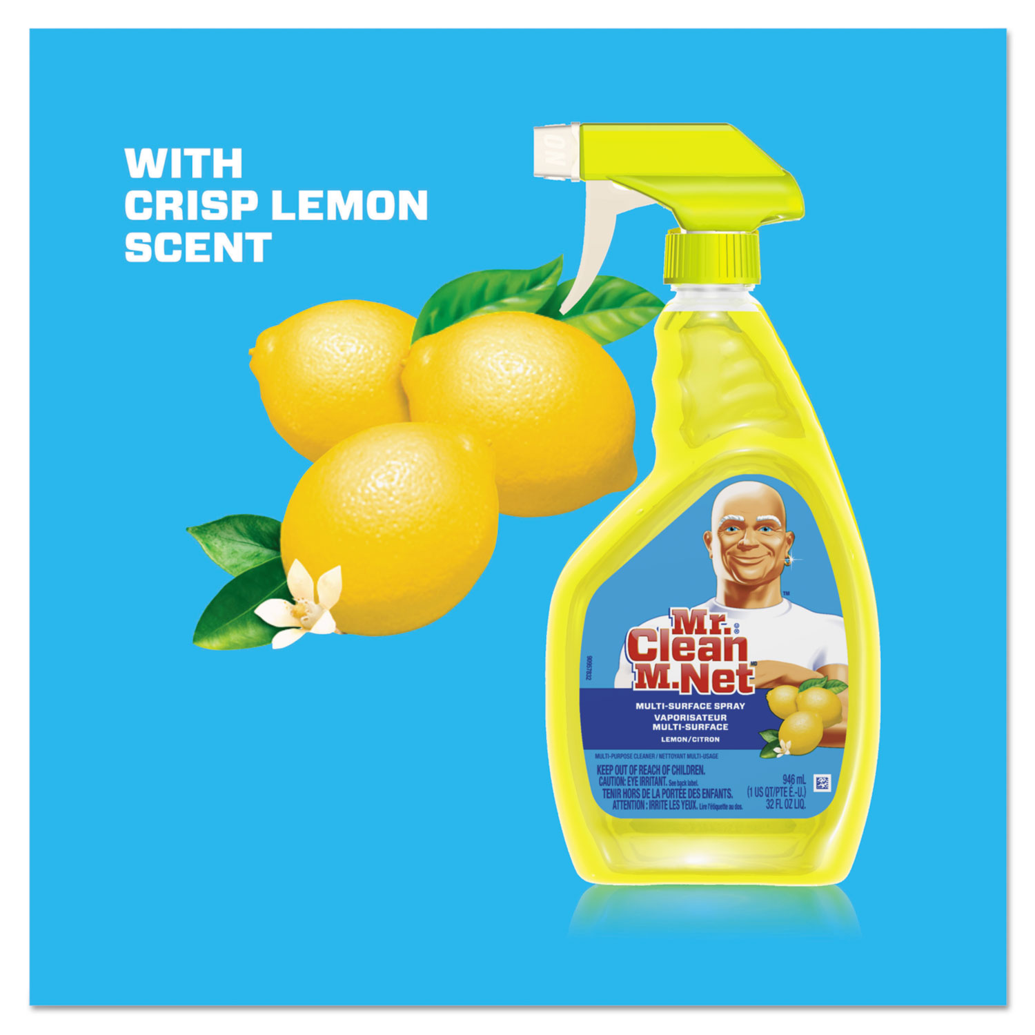 Multipurpose Cleaning Solution, Lemon Scent, 32 oz Spray Bottle