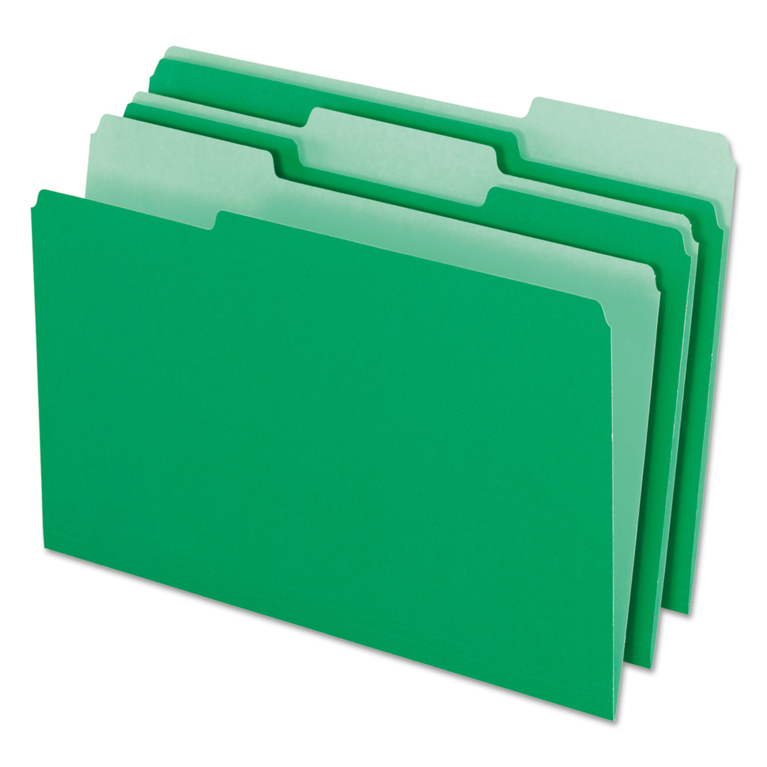  Pendaflex 4350 1/3 BGR Interior File Folders, 1/3-Cut Tabs, Legal Size, Green, 100/Box (PFX435013BGR) 