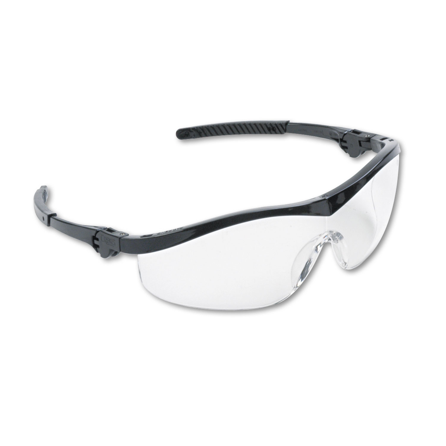  MCR Safety ST110 Storm Wraparound Safety Glasses, Black Nylon Frame, Clear Lens, 12/Box (CRWST110) 