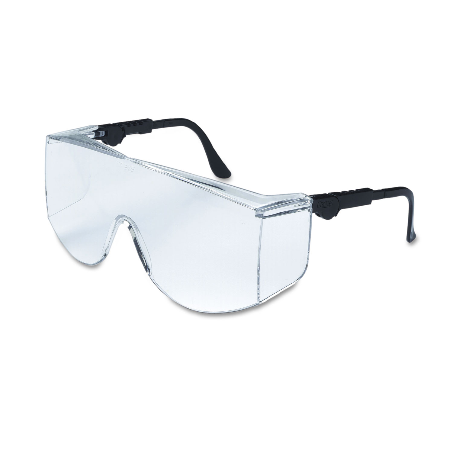  MCR Safety TC110XL Tacoma Wraparound Safety Glasses, Black Frames, Clear Lenses (CRWTC110XL) 