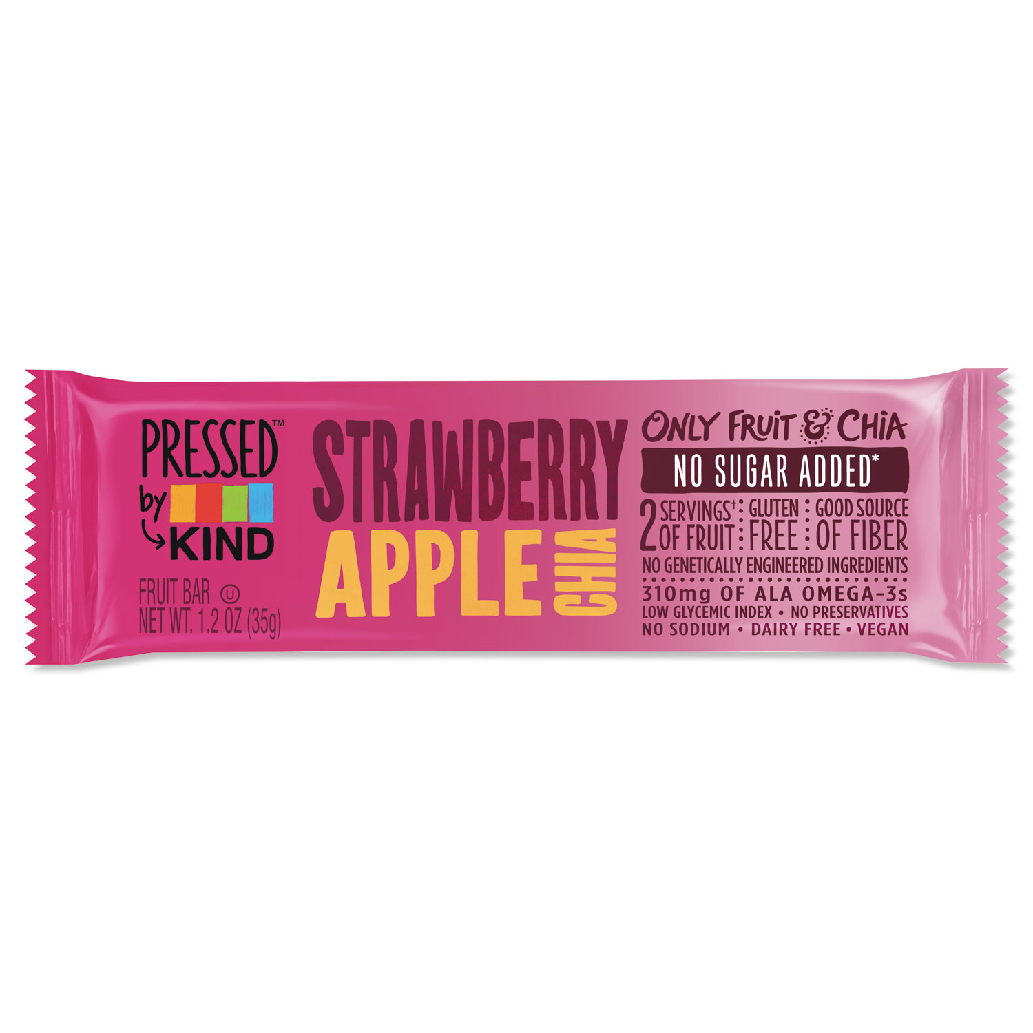  KIND 24842 Pressed by KIND Bars, Strawberry Apple Chia, 1.2 oz Bar, 12/Box (KND24842) 