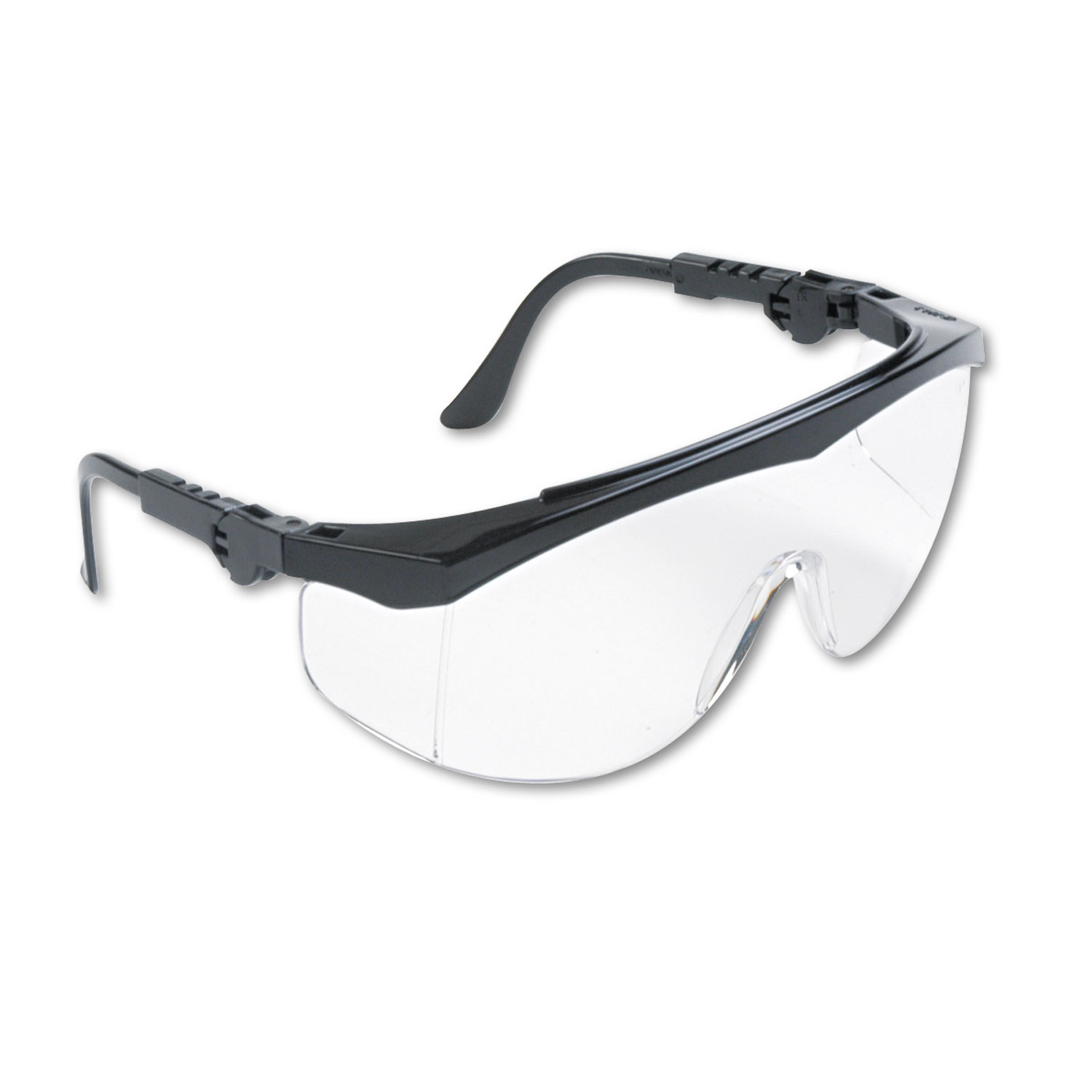  MCR Safety TK110 Tomahawk Wraparound Safety Glasses, Black Nylon Frame, Clear Lens, 12/Box (CRWTK110) 