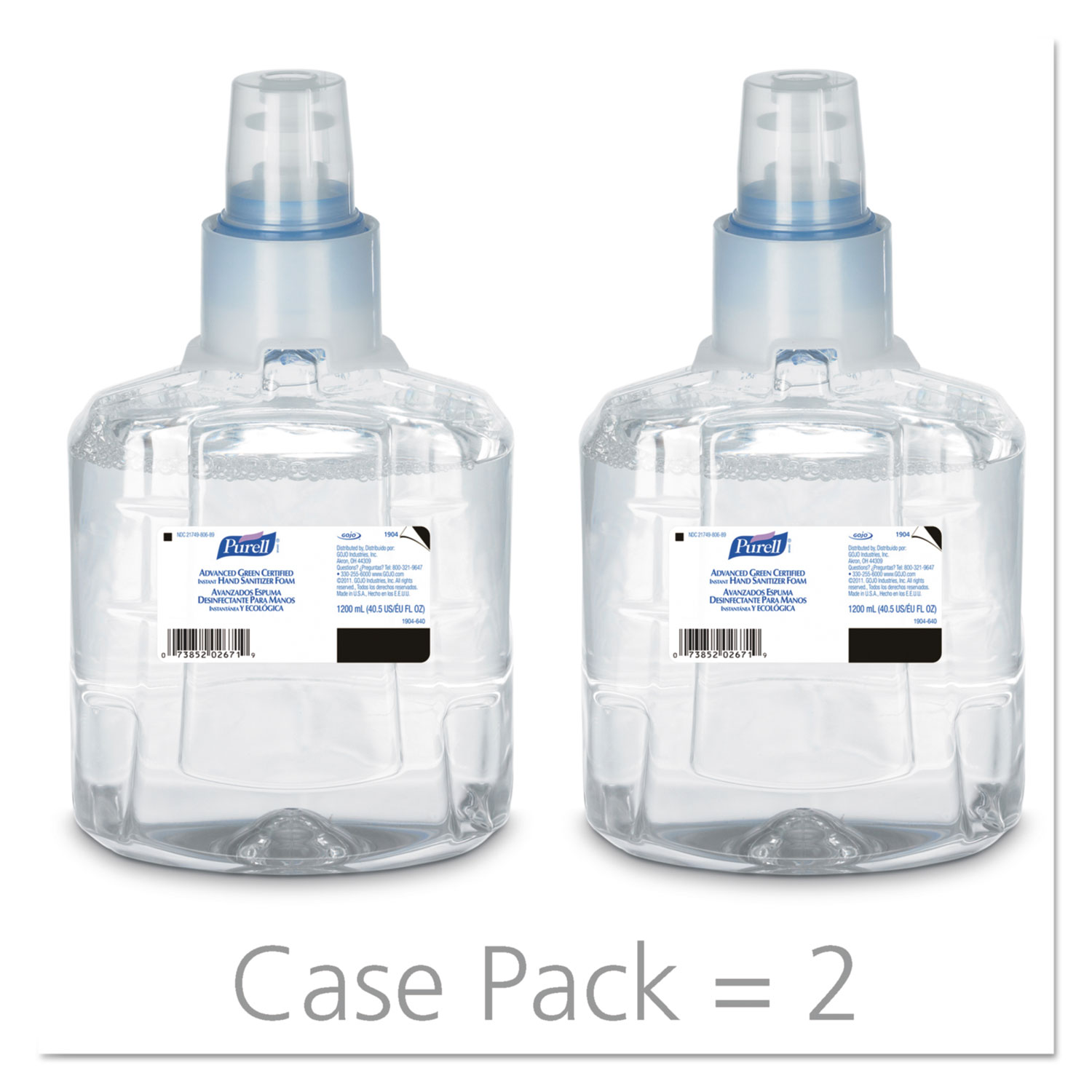 thumbnail image 2 of PURELL VF PLUS Hand Sanitizer Refill - Fragrance Free 1200mL (Pack Of 4) 2 of 4