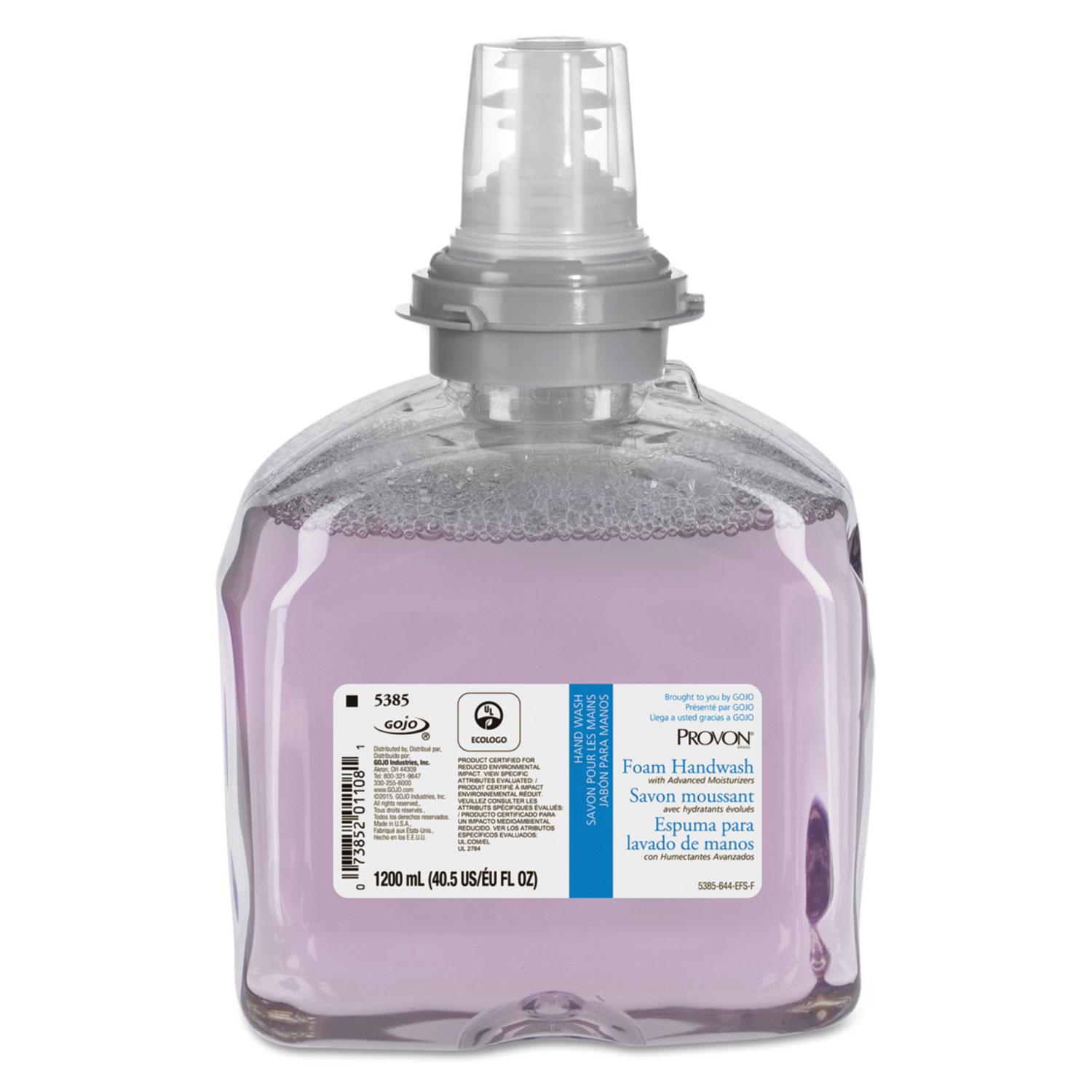  PROVON 5385-02 Foam Handwash w/Advanced Moisturizers, Cranberry, 1200mL Refill, 2/Carton (GOJ538502) 