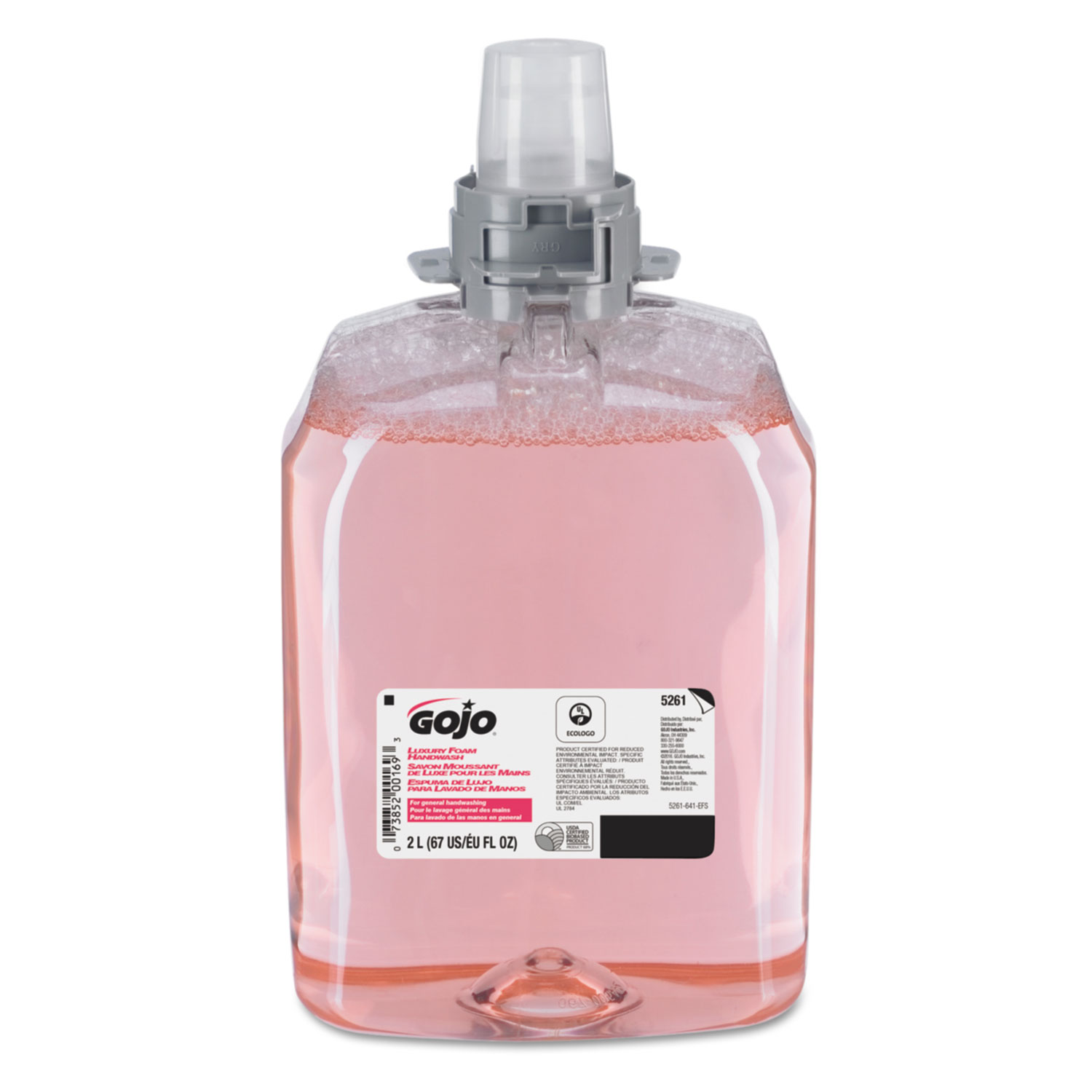  GOJO 5261-02 Luxury Foam Hand Wash Refill for FMX-20 Dispenser, Cranberry Scented, 2/Carton (GOJ526102) 