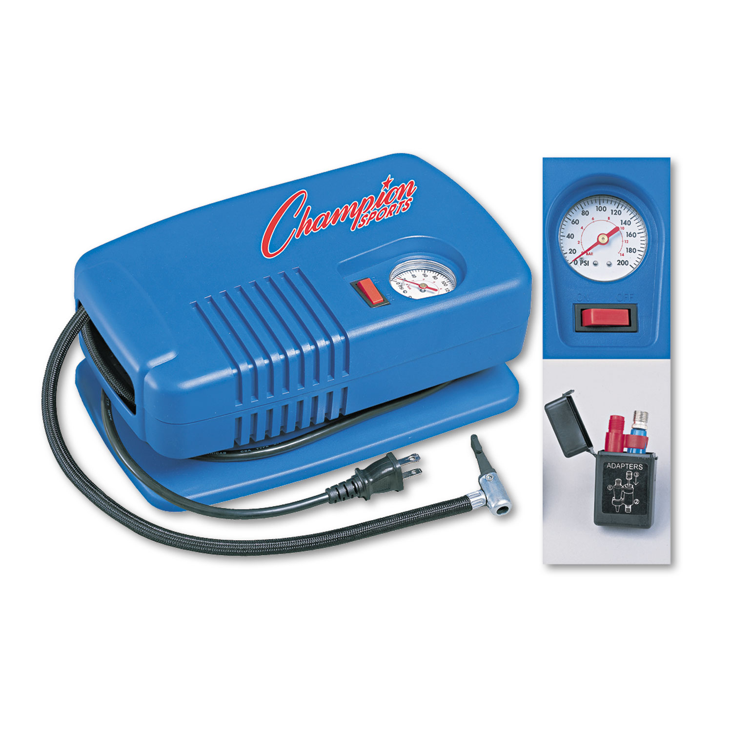  Champion Sports EP1500 Electric Inflating Pump w/Gauge, Hose & Needle, .25hp Compressor (CSIEP1500) 
