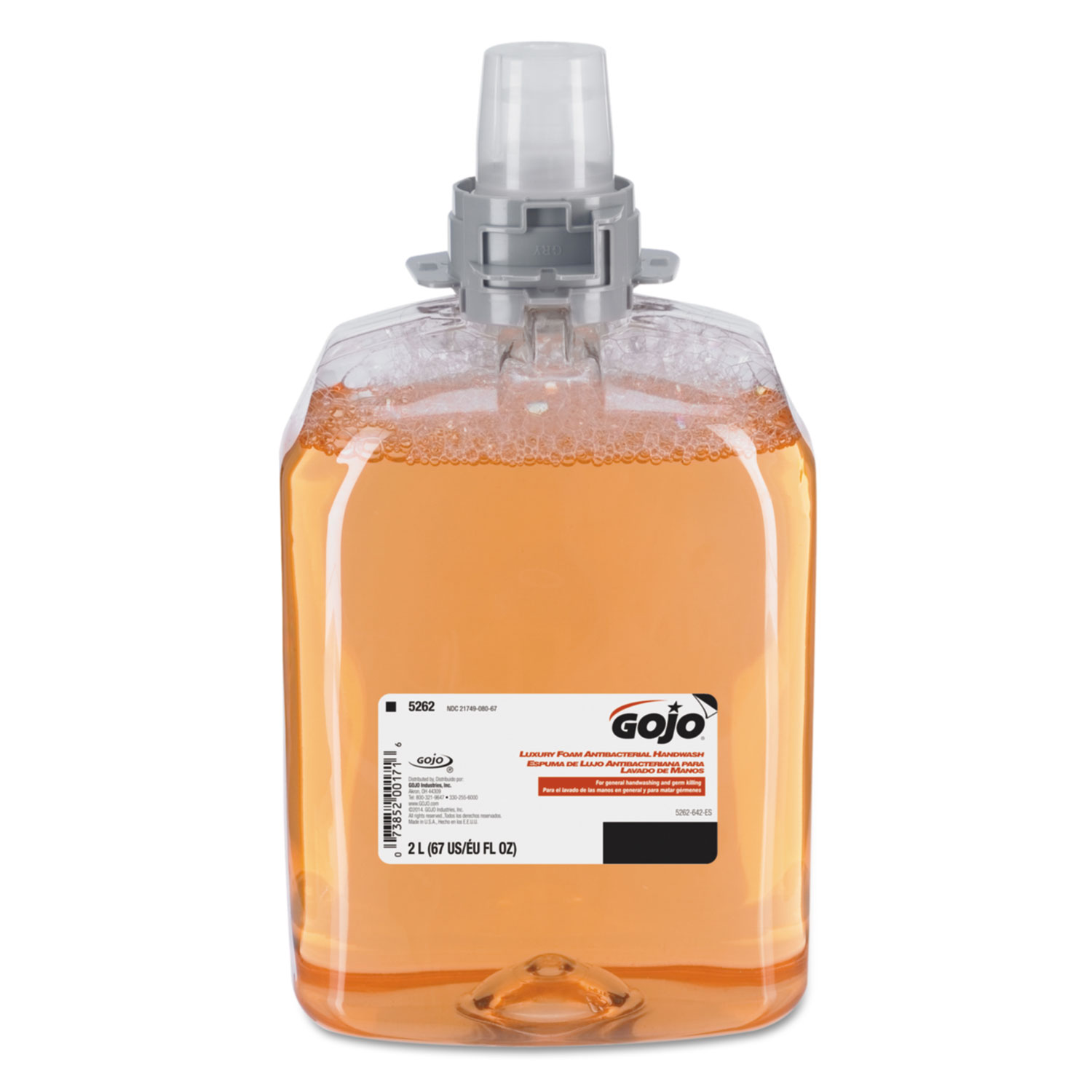  GOJO 5262-02 FMX 20 Luxury Foam Antibacterial Handwash, Fresh Fruit, 2000 mL, 2/Carton (GOJ526202) 