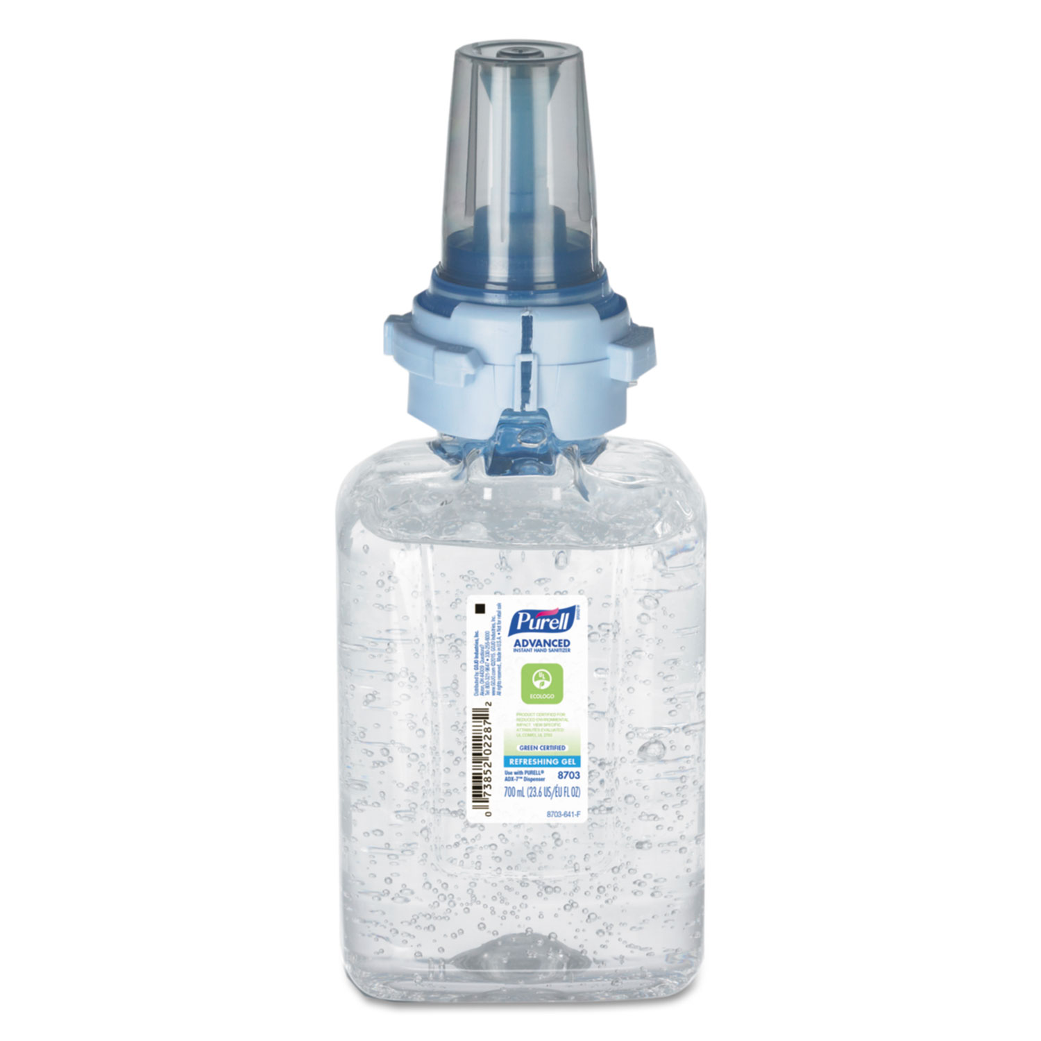  PURELL 8703-04 Green Certified Advanced Refreshing Gel Hand Sanitizer, For ADX-7, 700 mL, Fragrance-Free (GOJ870304EA) 