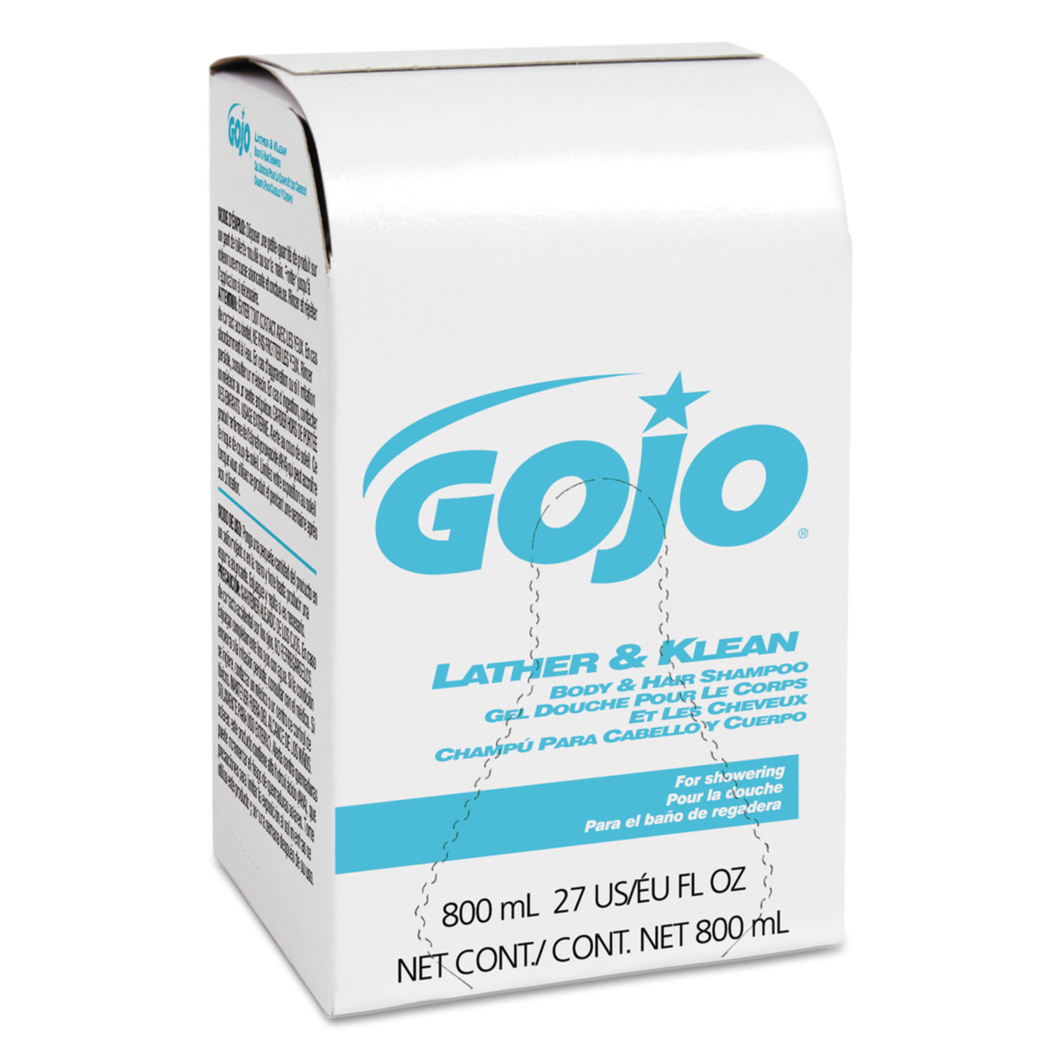  GOJO 9126-12 Lather & Klean Body & Hair Shampoo Refill, Pleasantly Scented, 800 ml, 12/Carton (GOJ912612) 