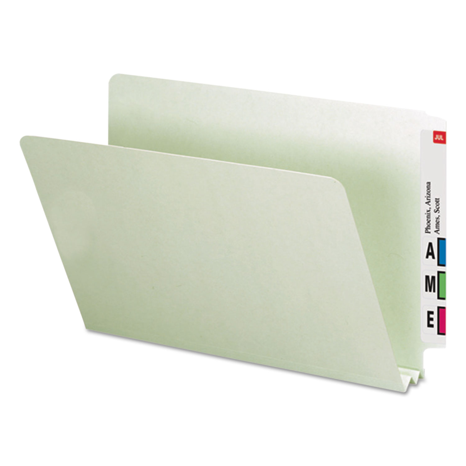 Extra-Heavy Recycled Pressboard End Tab Folders, Straight Tab, 2" Expansion, Legal Size, Gray-Green, 25/Box