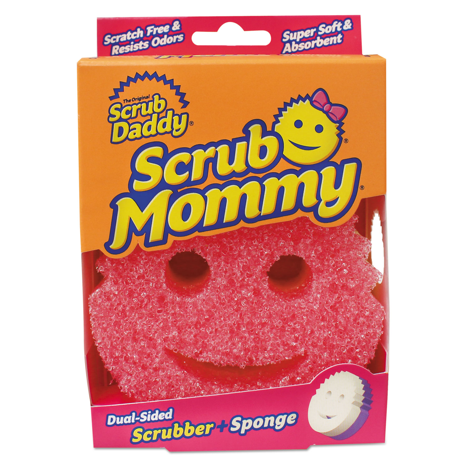 Scrub Mommy Dual Sided Sponge, Yellow, 4 x 6 x 1 1/2