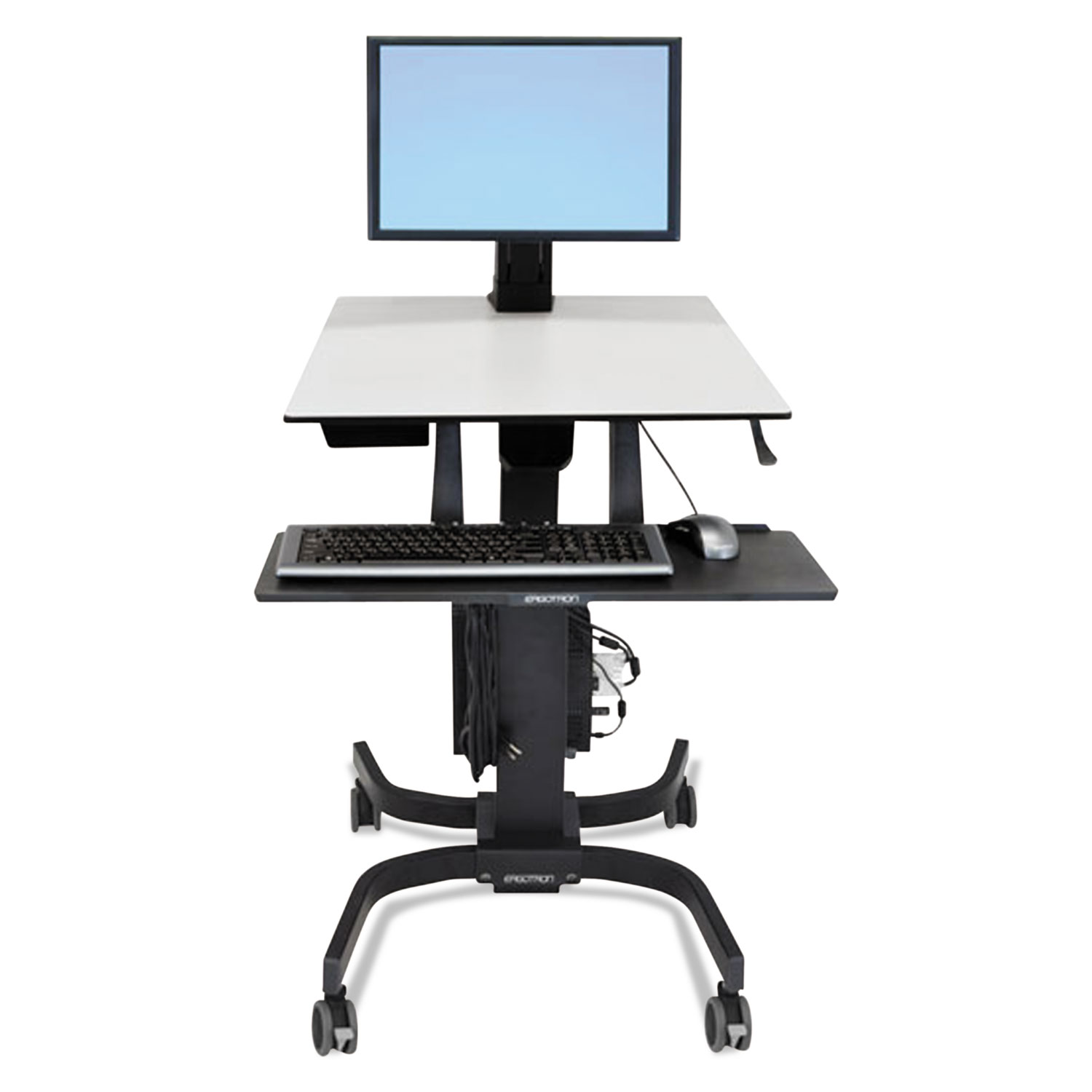  WorkFit by Ergotron 24-198-055 WorkFit-C Sit-Stand Workstation, Single LD, 36.5w x 32.25d x 47 to 67h, Gray (ERG24198055) 