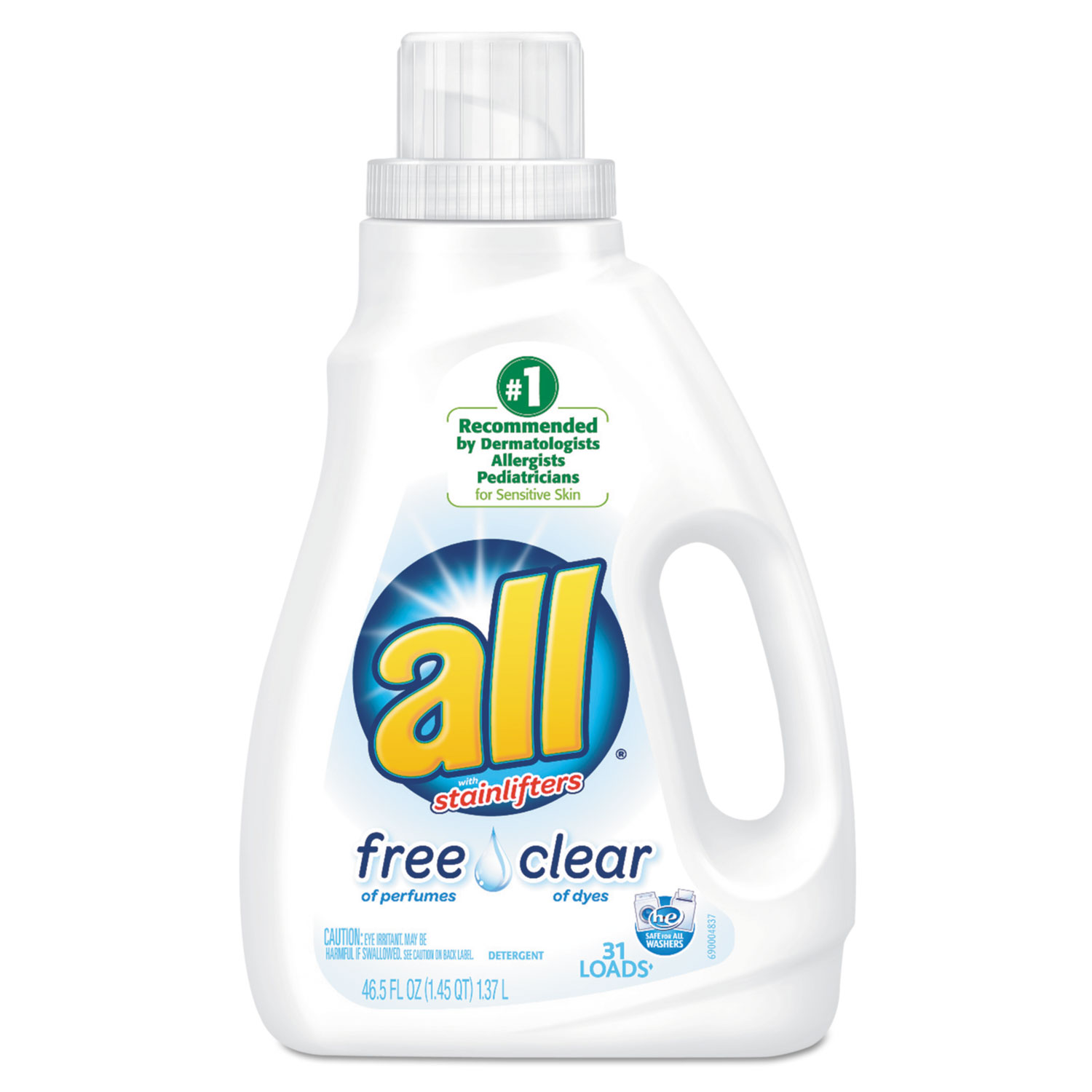  All 46155 Free Clear HE Liquid Laundry Detergent, 50 oz Bottle (DIA46155) 