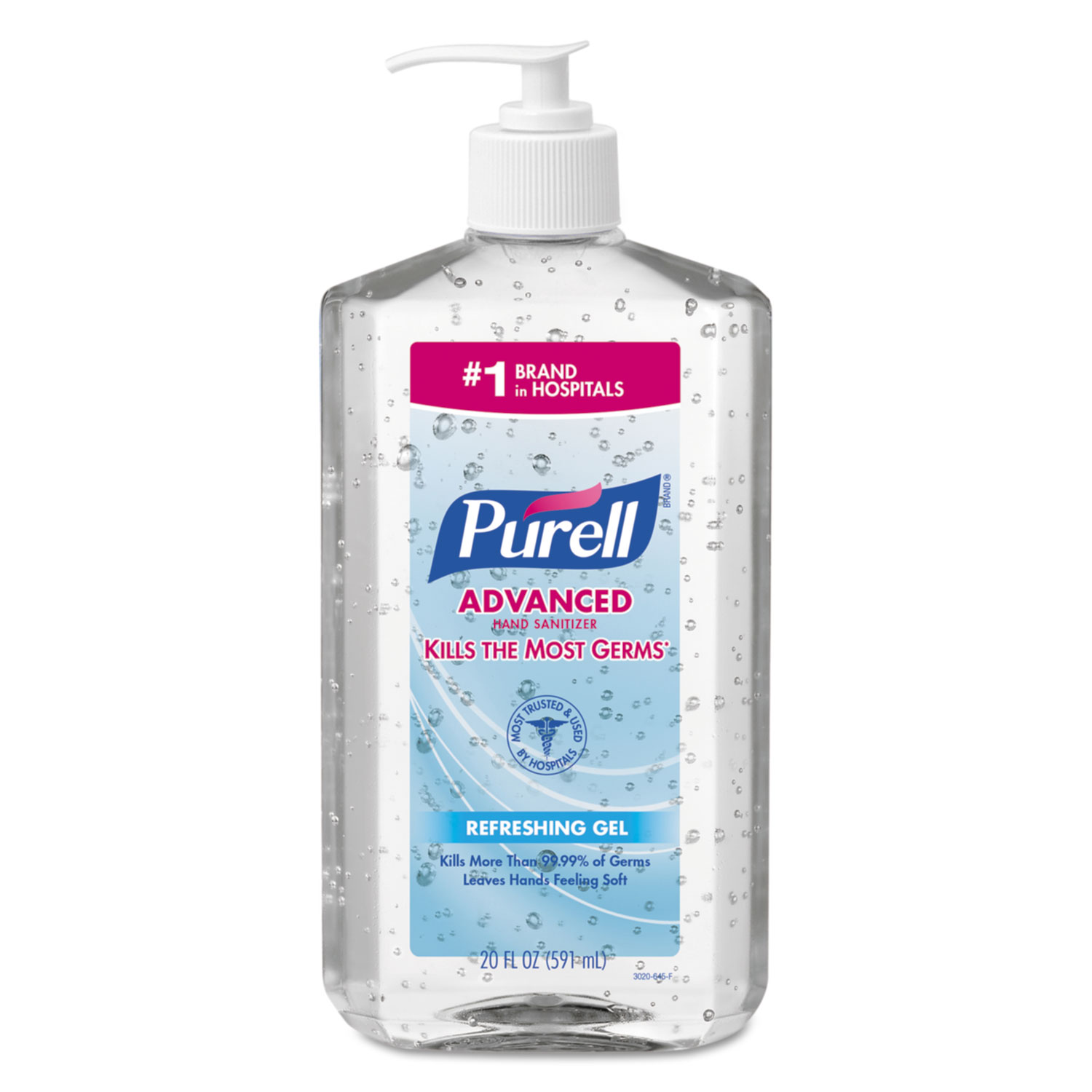  PURELL 3023-12 Advanced Hand Sanitizer Refreshing Gel, Clean Scent, 20 oz Pump Bottle, 12/Carton (GOJ302312) 