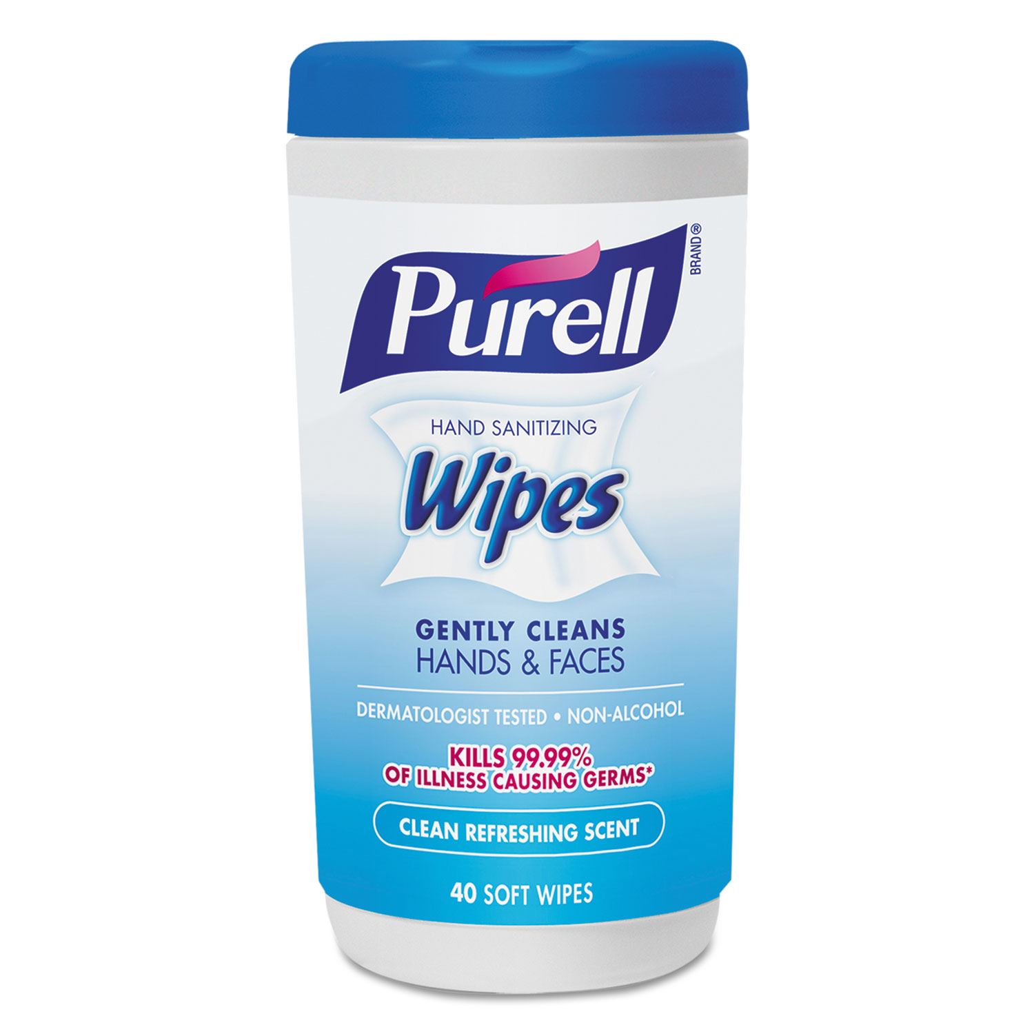 PURELL 9120-06-CMR Hand Sanitizing Wipes, 5 7/10 x 7 1/2, Clean Refreshing Scent, 40/Canister (GOJ912006CMREA) 