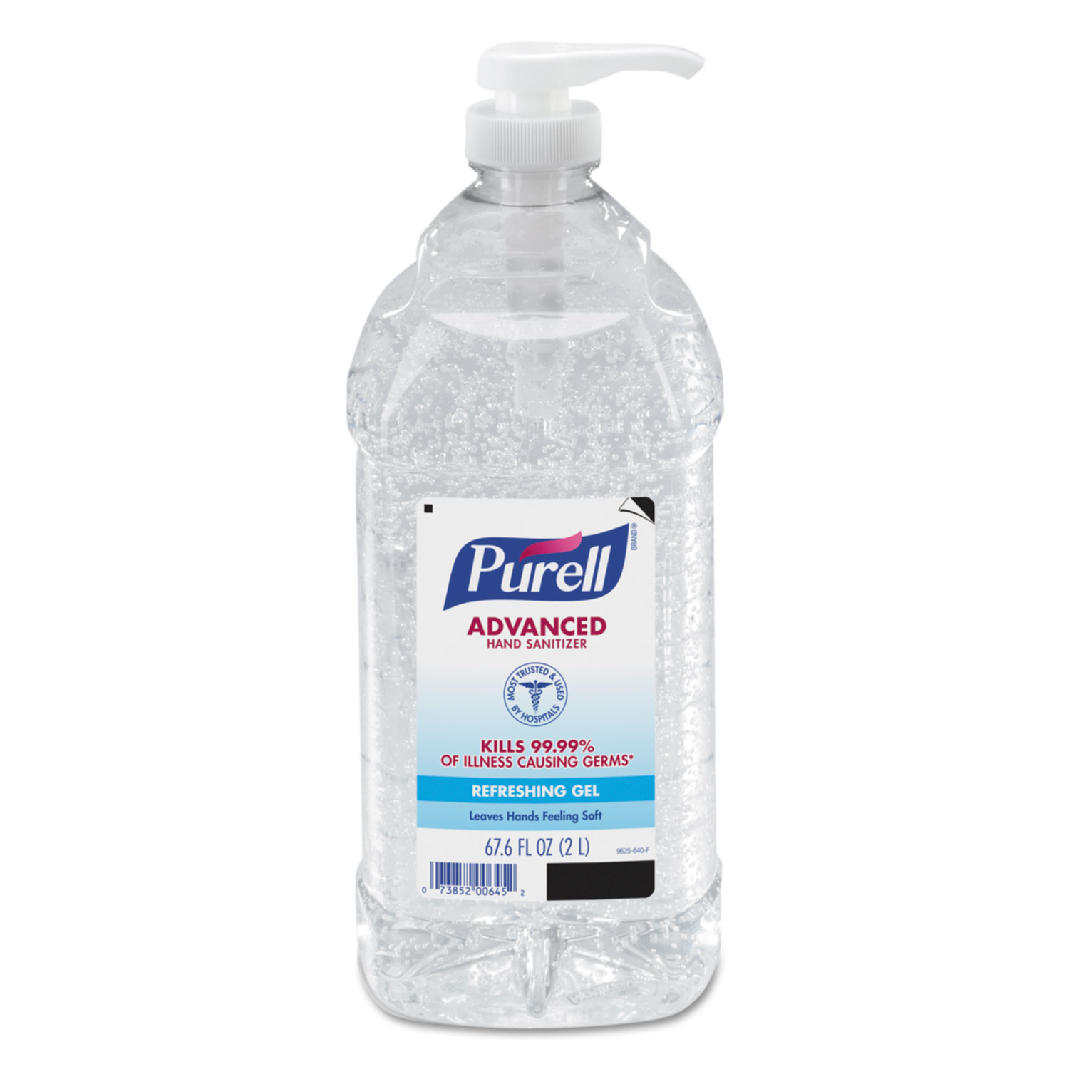  PURELL 9625-04 Advanced Refreshing Gel Hand Sanitizer, Clean Scent, 2 L Pump Bottle (GOJ962504EA) 