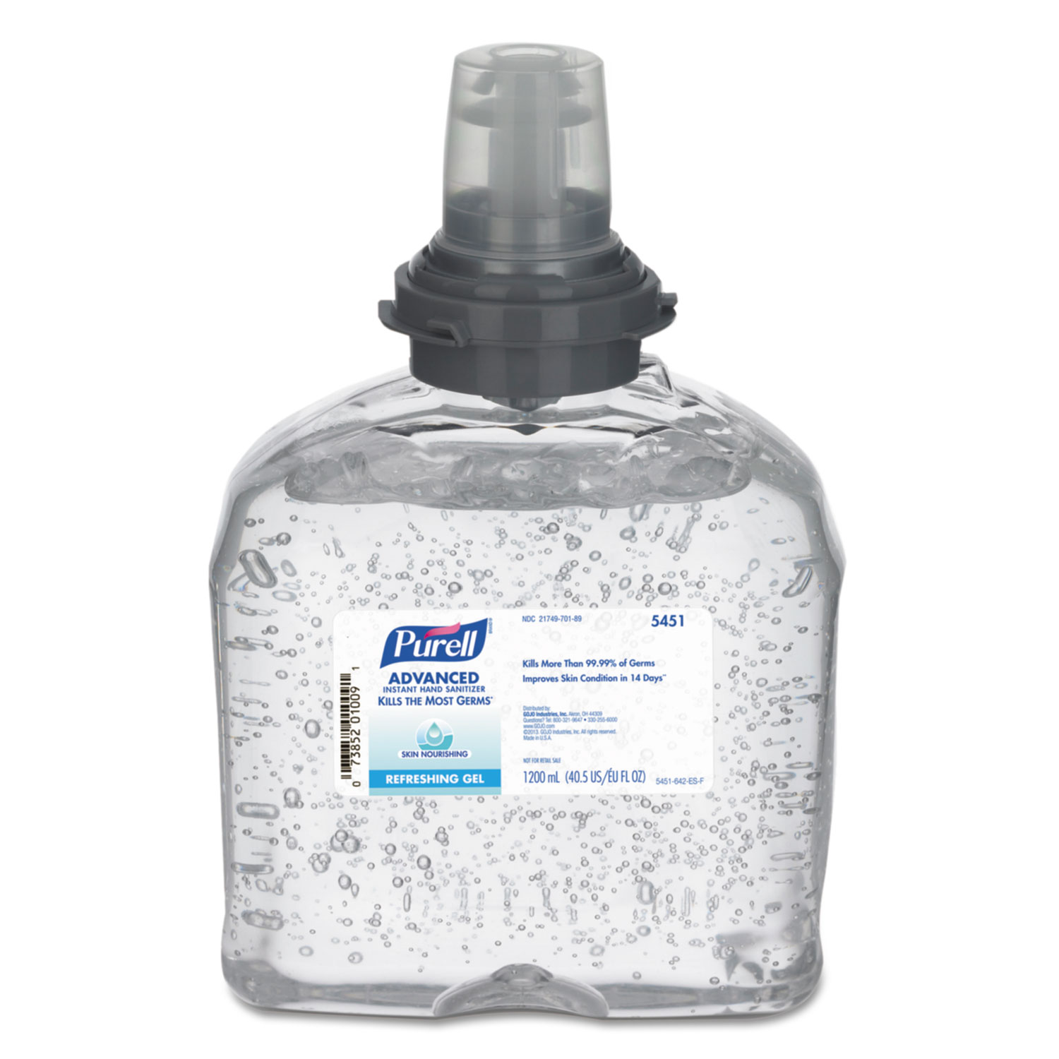  PURELL 5451-04 Advanced Hand Sanitizer Skin Nourishing Gel, 1200 ml Refill, 4/Carton (GOJ545104) 