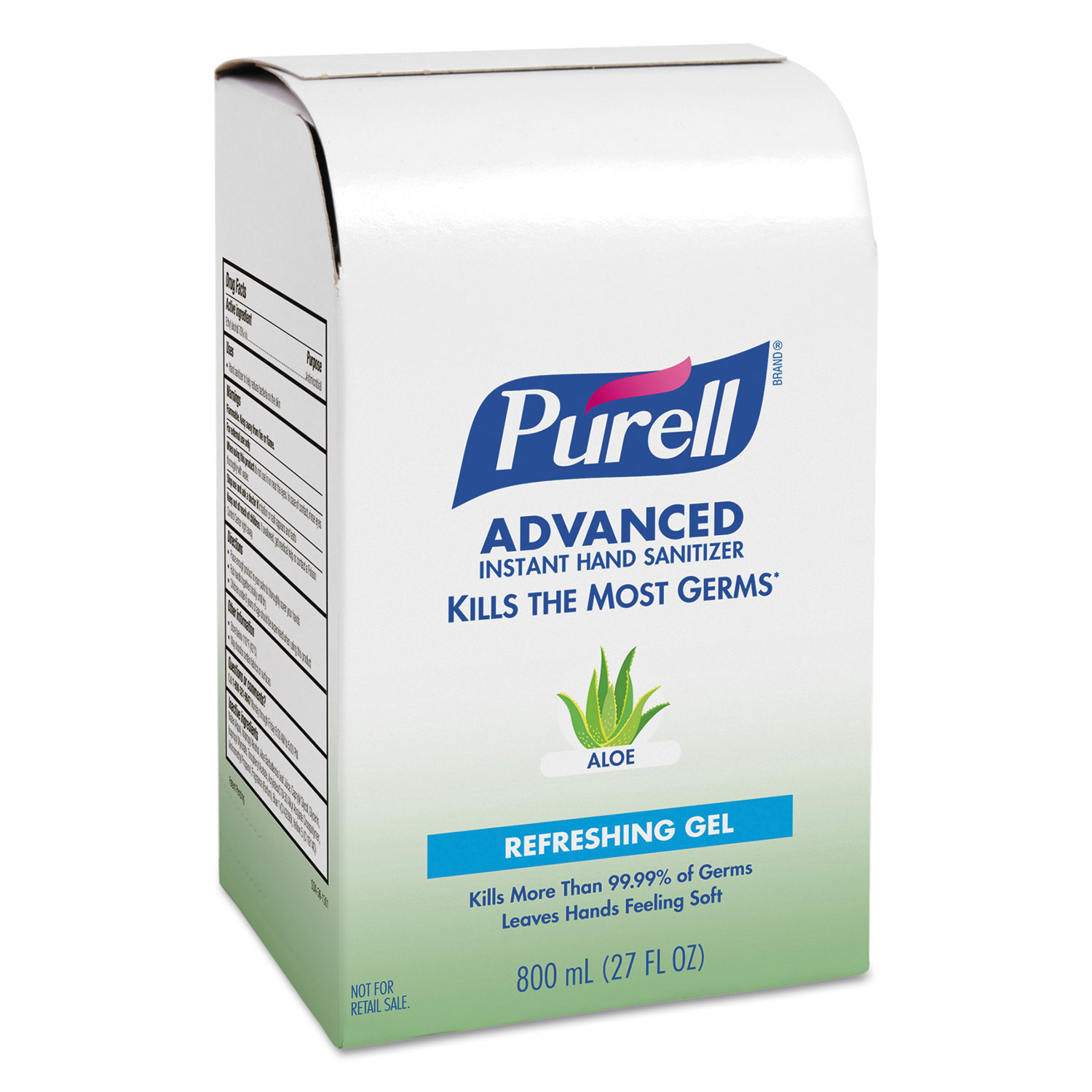  PURELL 9637-12 Advanced Hand Sanitizer Soothing Gel Refill, 800 mL, Aloe, 12/Carton (GOJ9637) 