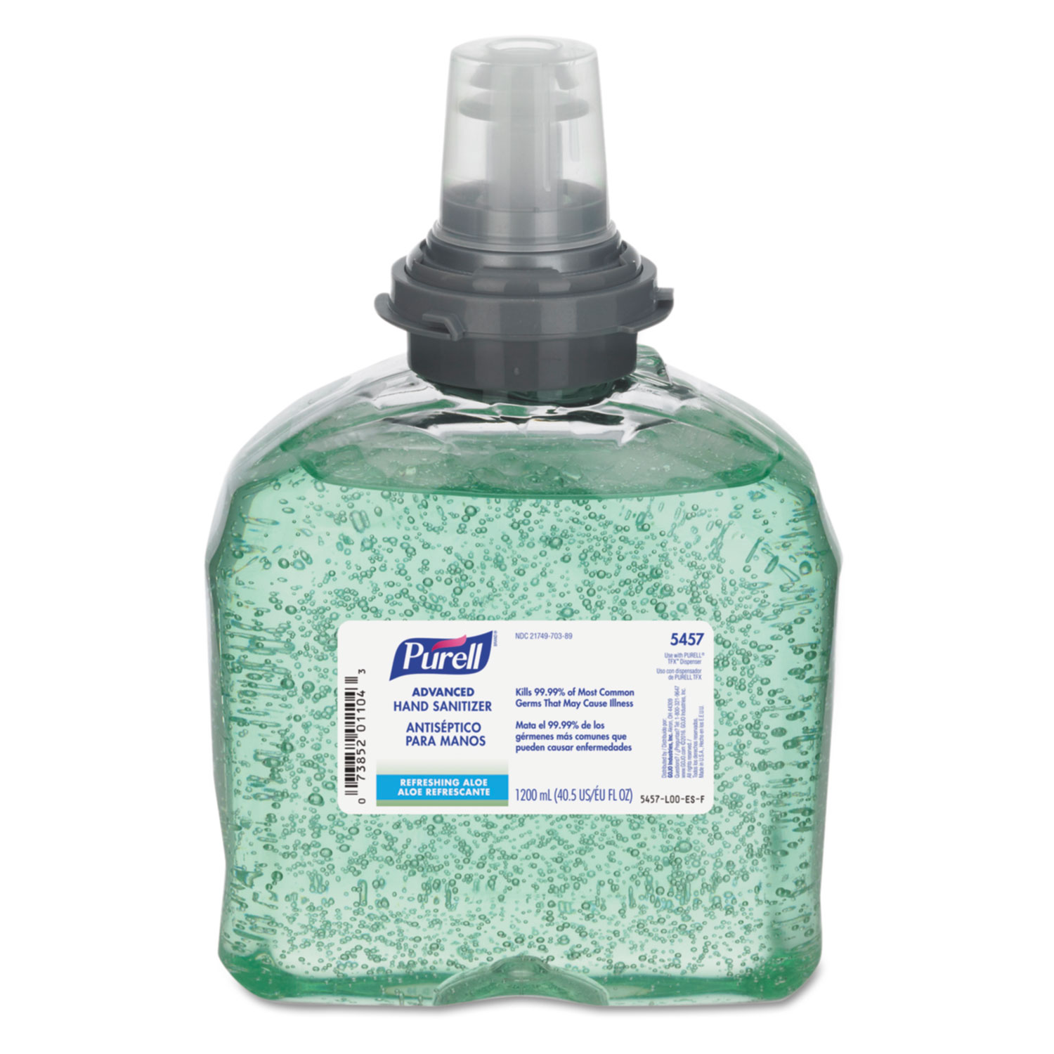  PURELL 5457-04 Advanced Hand Sanitizer Soothing Gel TFX Refill, 1200 mL, 4/Carton (GOJ545704CT) 