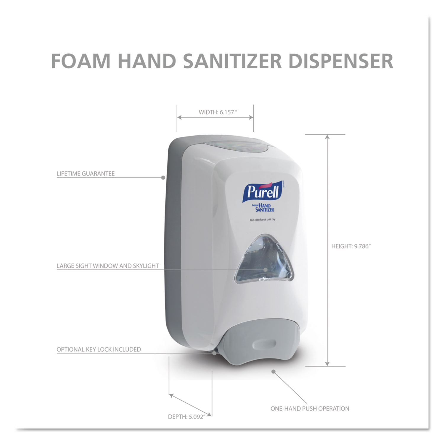 Gojo/Purel FMX 12 Push Sanitizer Foam Dispenser 1200ml only fits Refills 5120 