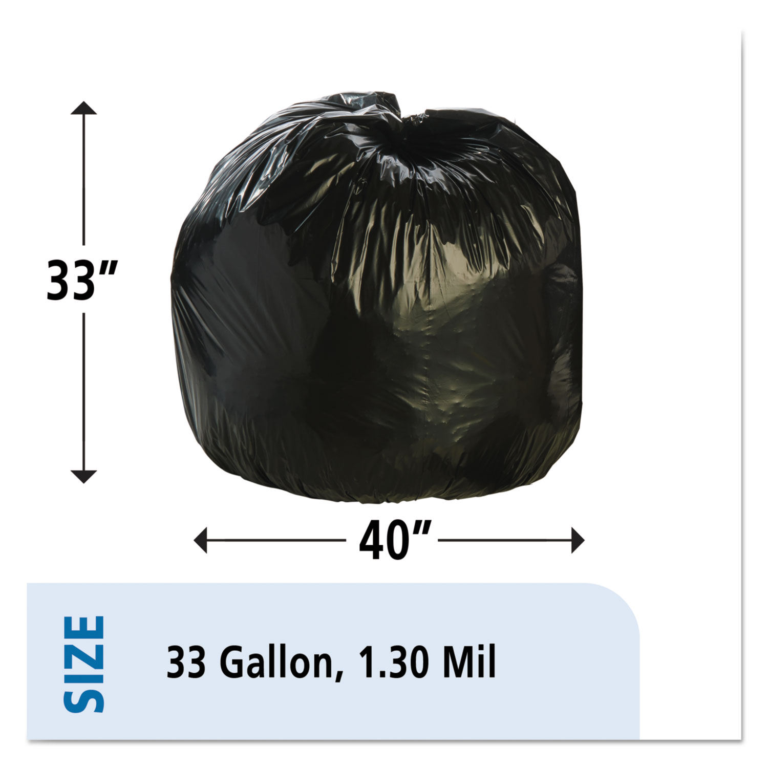 STOT3340B13 Stout 100 Recycled Plastic Garbage Bags Zuma