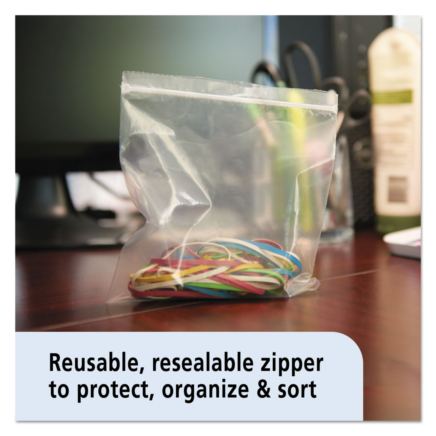 Envision Zipper Seal Closure Bags, Clear, 10 x 10, 500/Carton