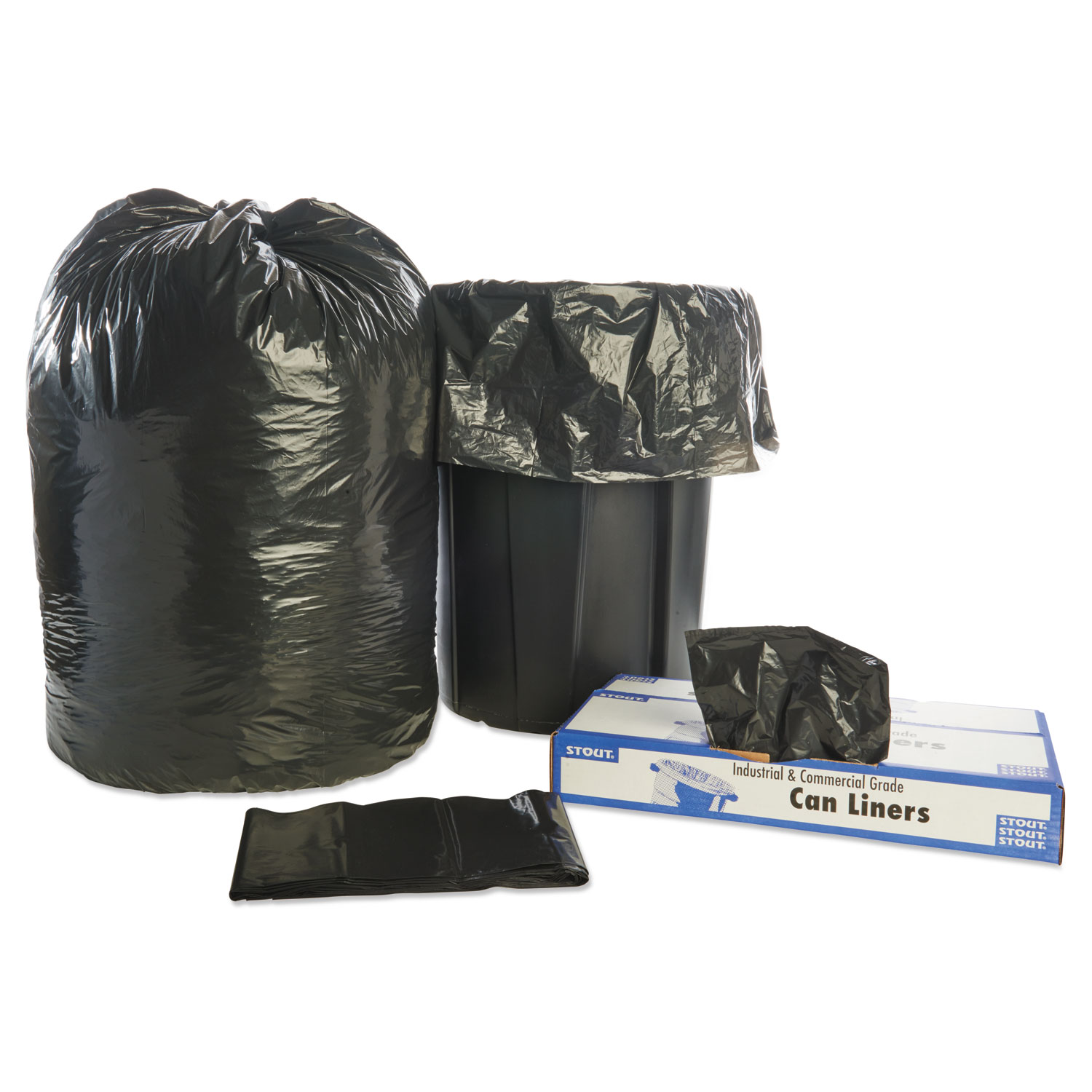 STOT5051B15 Stout 100% Recycled Plastic Garbage Bags - Zuma