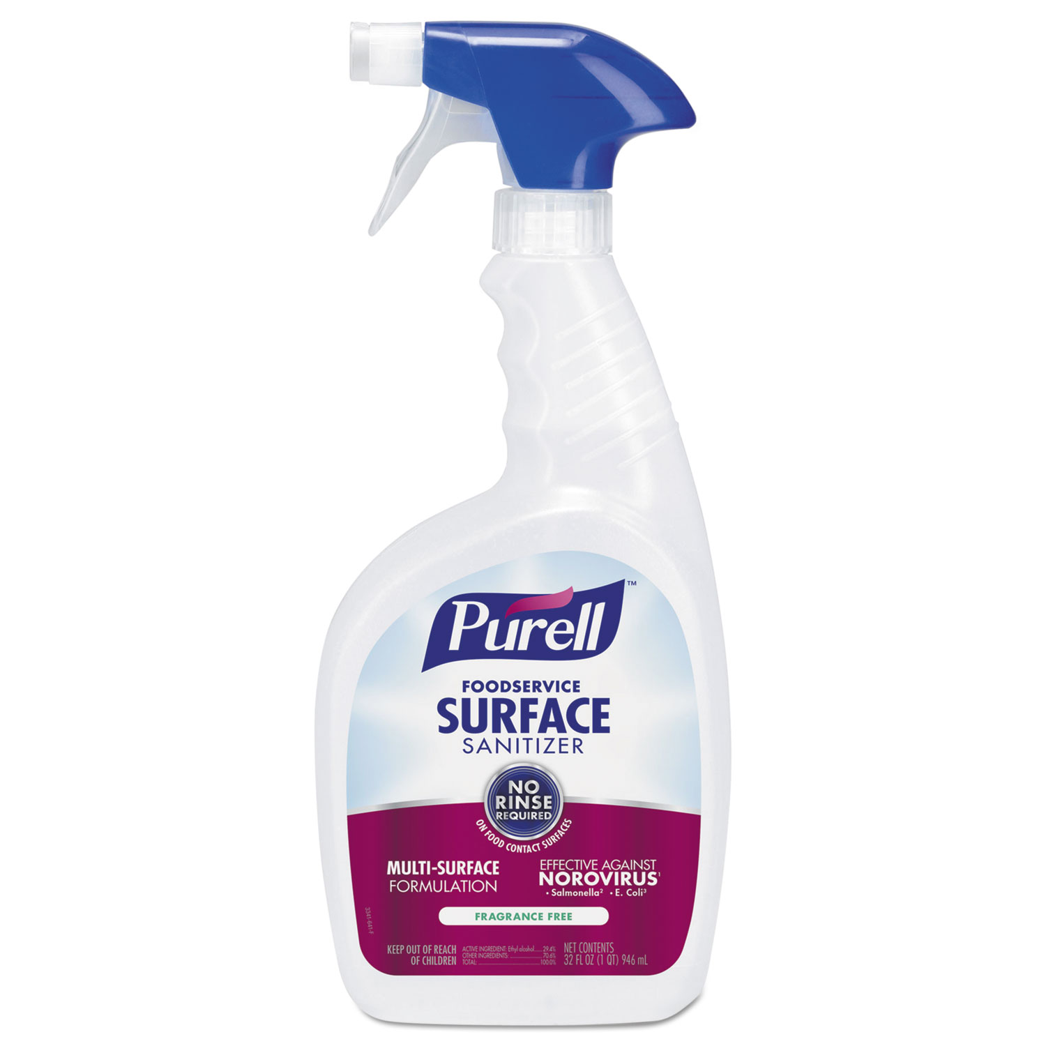  PURELL 3341-12 Foodservice Surface Sanitizer, Fragrance Free, 32 oz Spray Bottle, 12/Carton (GOJ334112) 