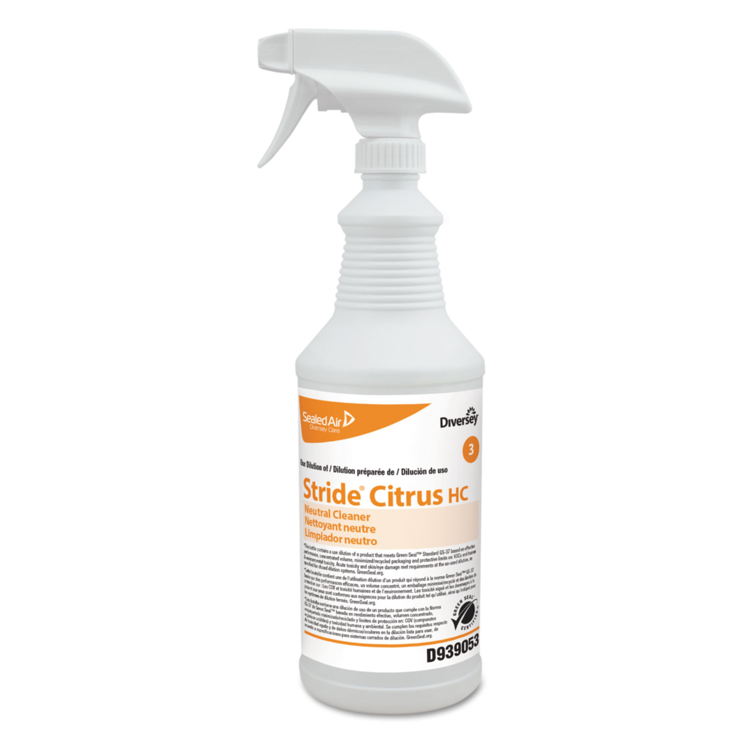 Stride Citrus HC Neutral Cleaner Spray Bottle, 32 oz, 12/Carton