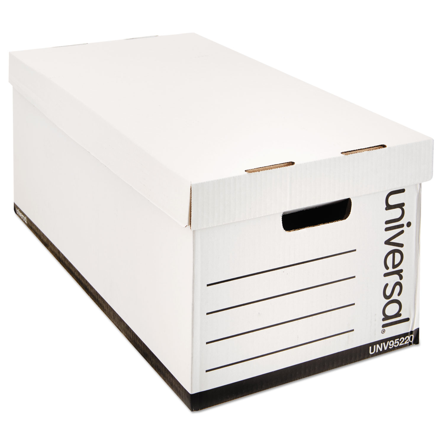  Universal 9522002 Medium-Duty Easy Assembly Storage Box, Letter Files, White, 12/Carton (UNV95220) 