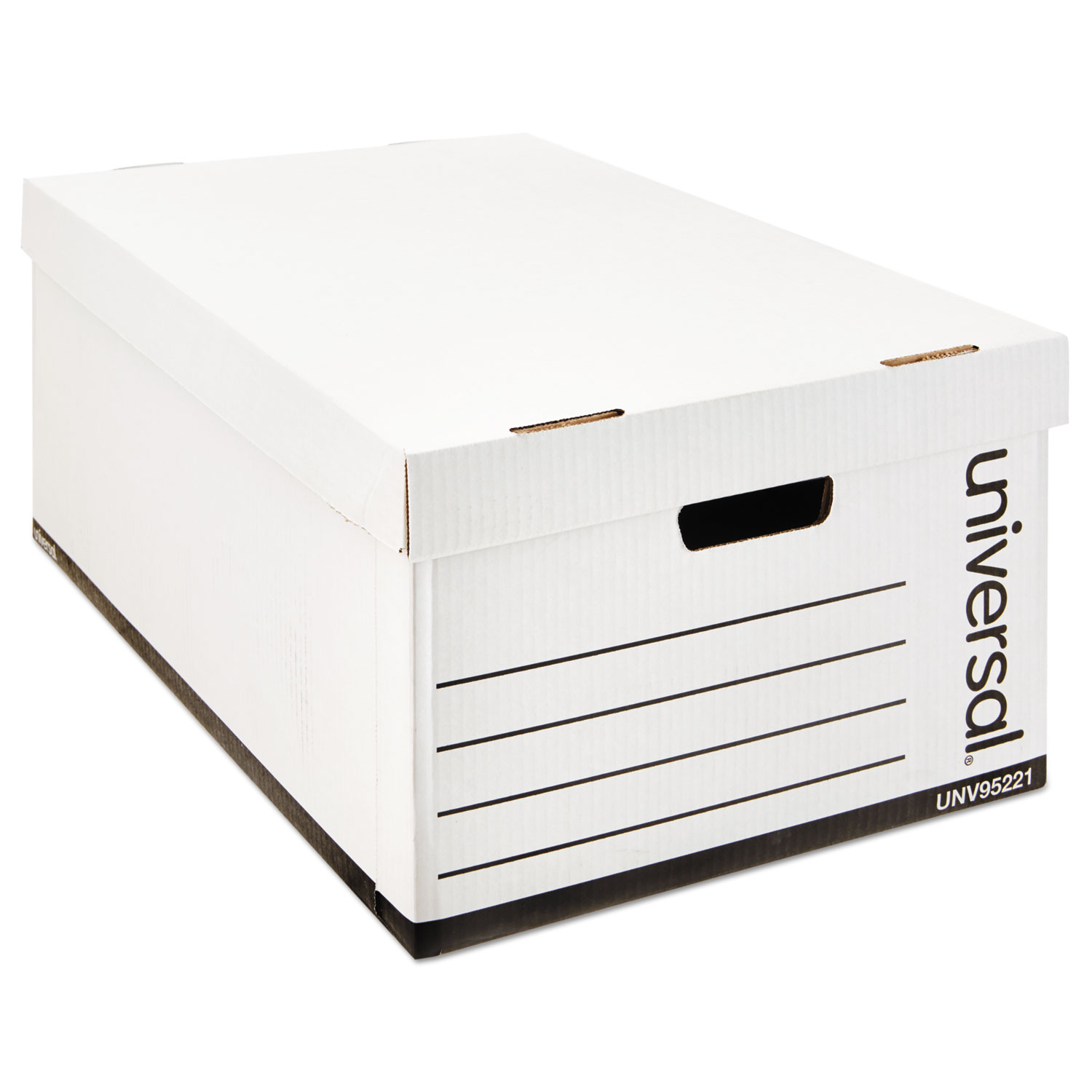  Universal 9522101 Medium-Duty Easy Assembly Storage Box, Legal Files, White, 12/Carton (UNV95221) 