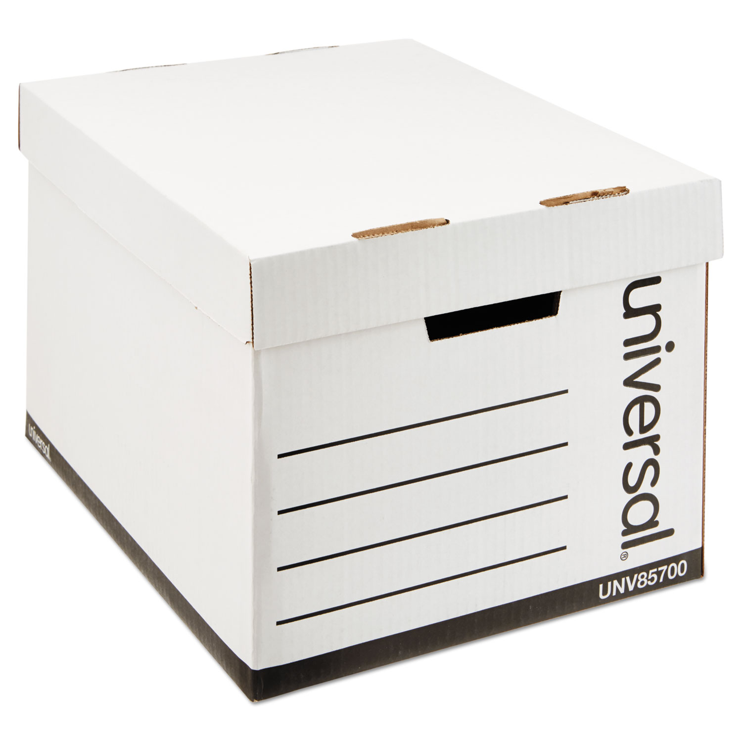  Universal 9523201 Medium-Duty Lift-Off Lid Boxes, Letter/Legal Files, 12 x 15 x 10, White, 12/Carton (UNV85700) 