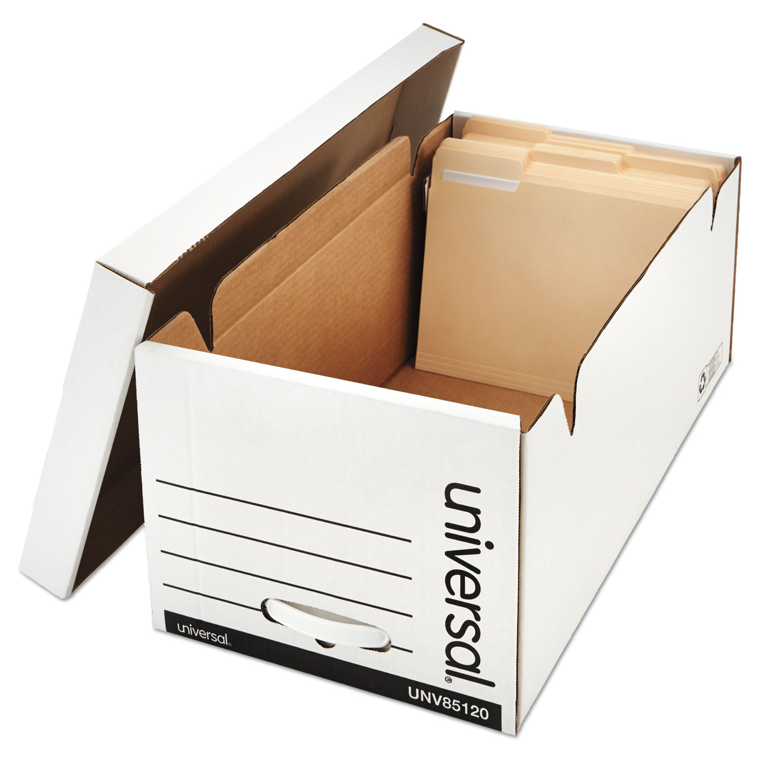 Storage Box Drawer Files, Letter, Fiberboard, 12 x 24 x 10, White, 6/Carton