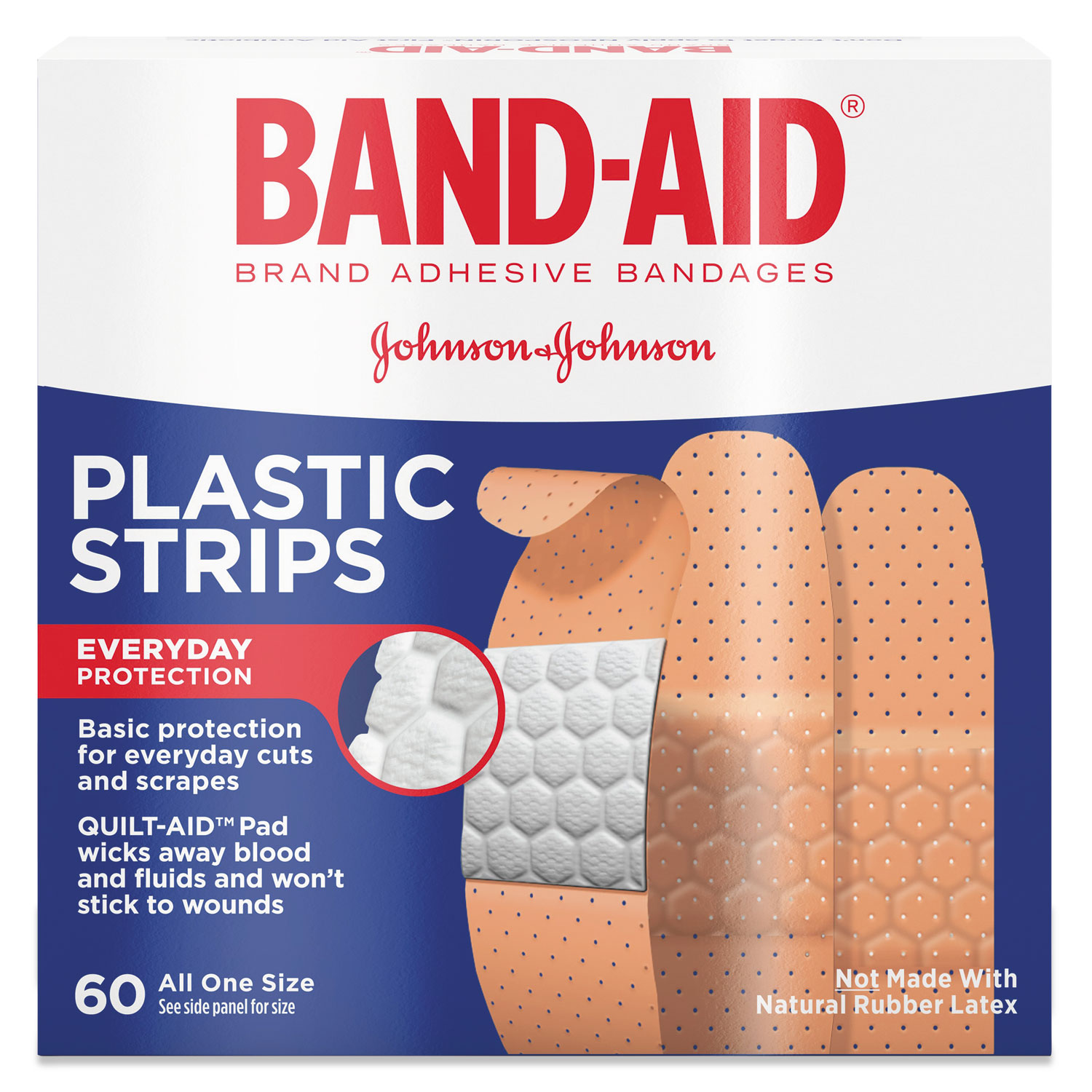 Plastic Adhesive Bandages, 3/4 x 3, 60/Box