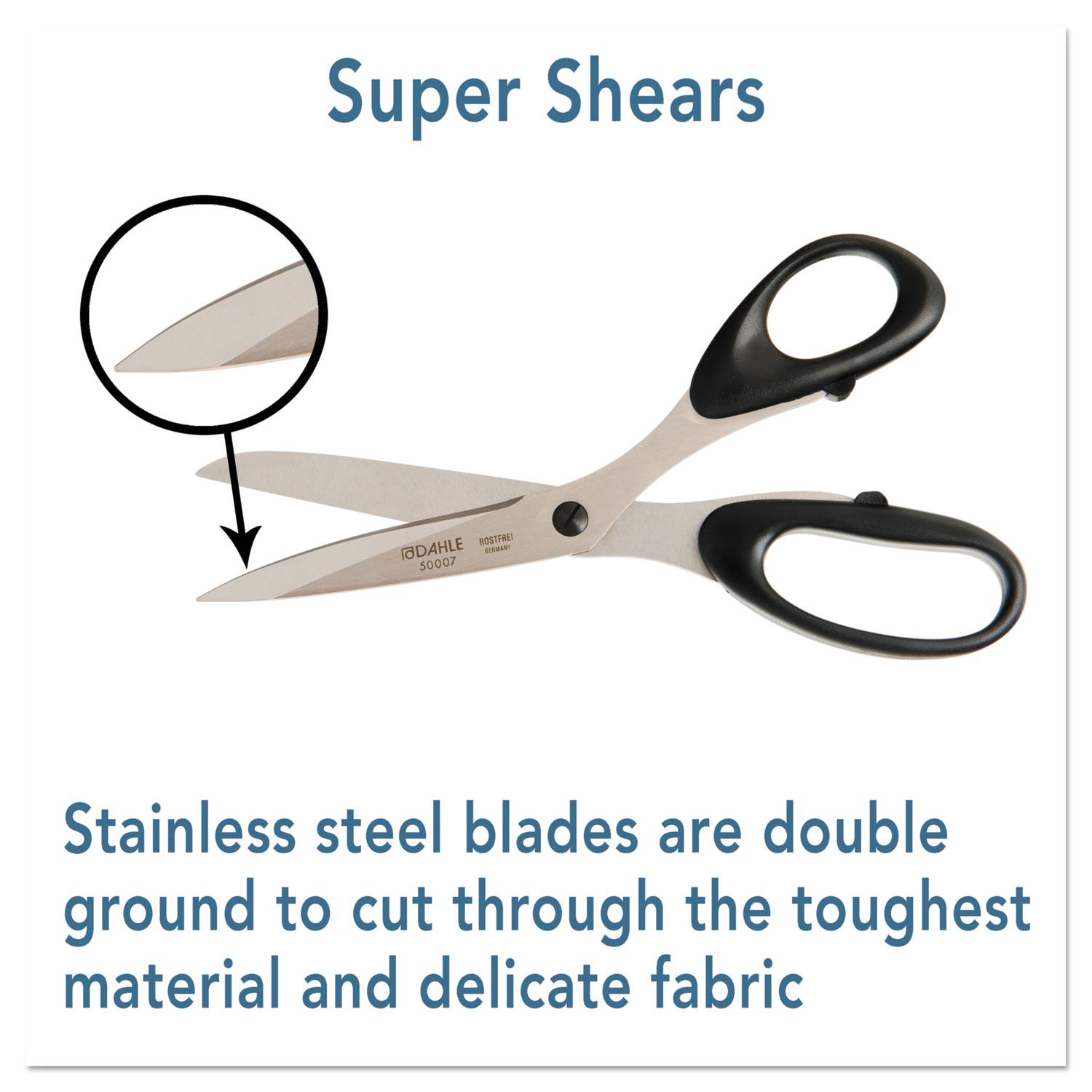 Super Shears, 7 Long, Offset Handle, Black