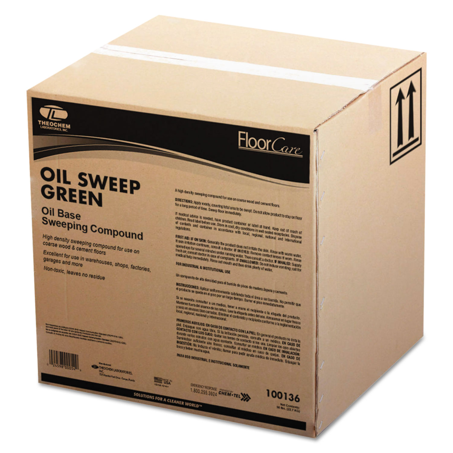 Theochem Laboratories 500054 Oil-Based Sweeping Compound, Grit-Free, 50lbs, Box (TOL213650BX) 