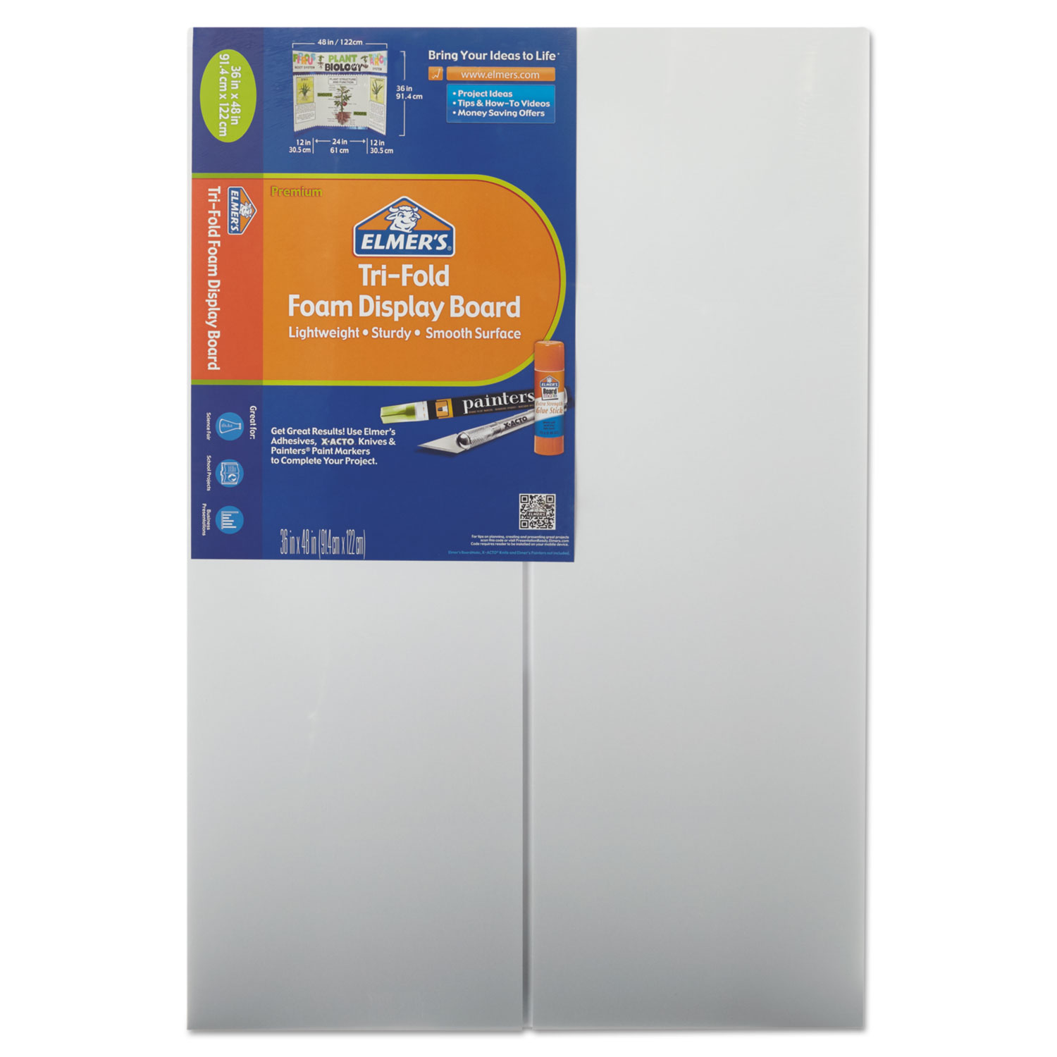 Elmer's 902090 CFC-Free Polystyrene Foam Premium Display Board, 24 x 36, White, 12/Carton (EPI902090) 