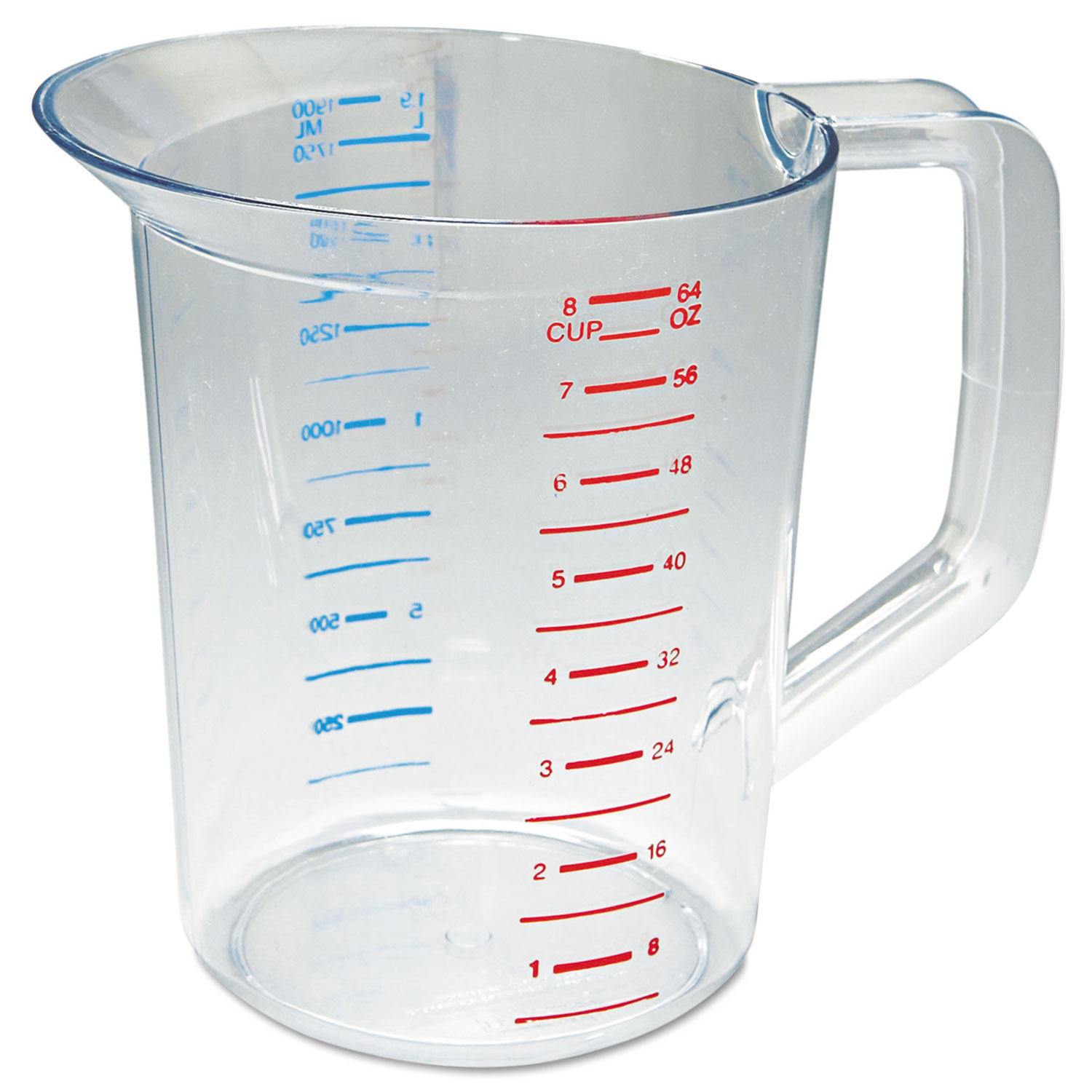 Bouncer Measuring Cup, 2 qt, Plastic, Clear - mastersupplyonline