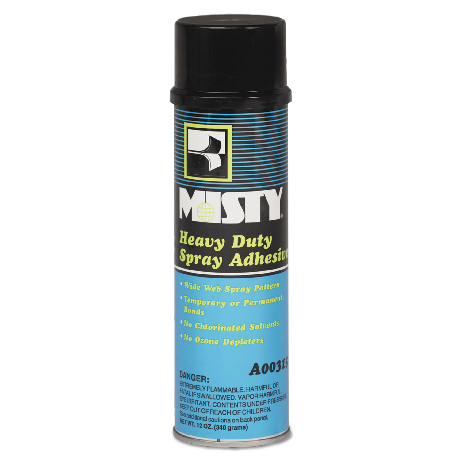  Misty 1002035 Heavy-Duty Adhesive Spray, 12 oz, Dries Clear, 12/Carton (AMR1002035) 