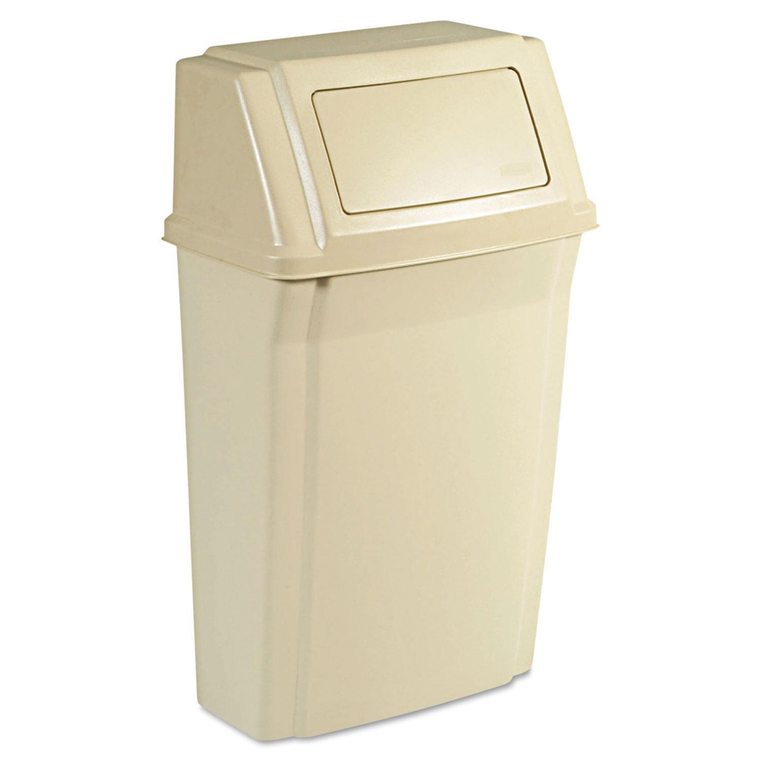  Rubbermaid Commercial FG782200BEIG Slim Jim Wall-Mounted Container, Rectangular, Plastic, 15 gal, Beige (RCP7822BEI) 
