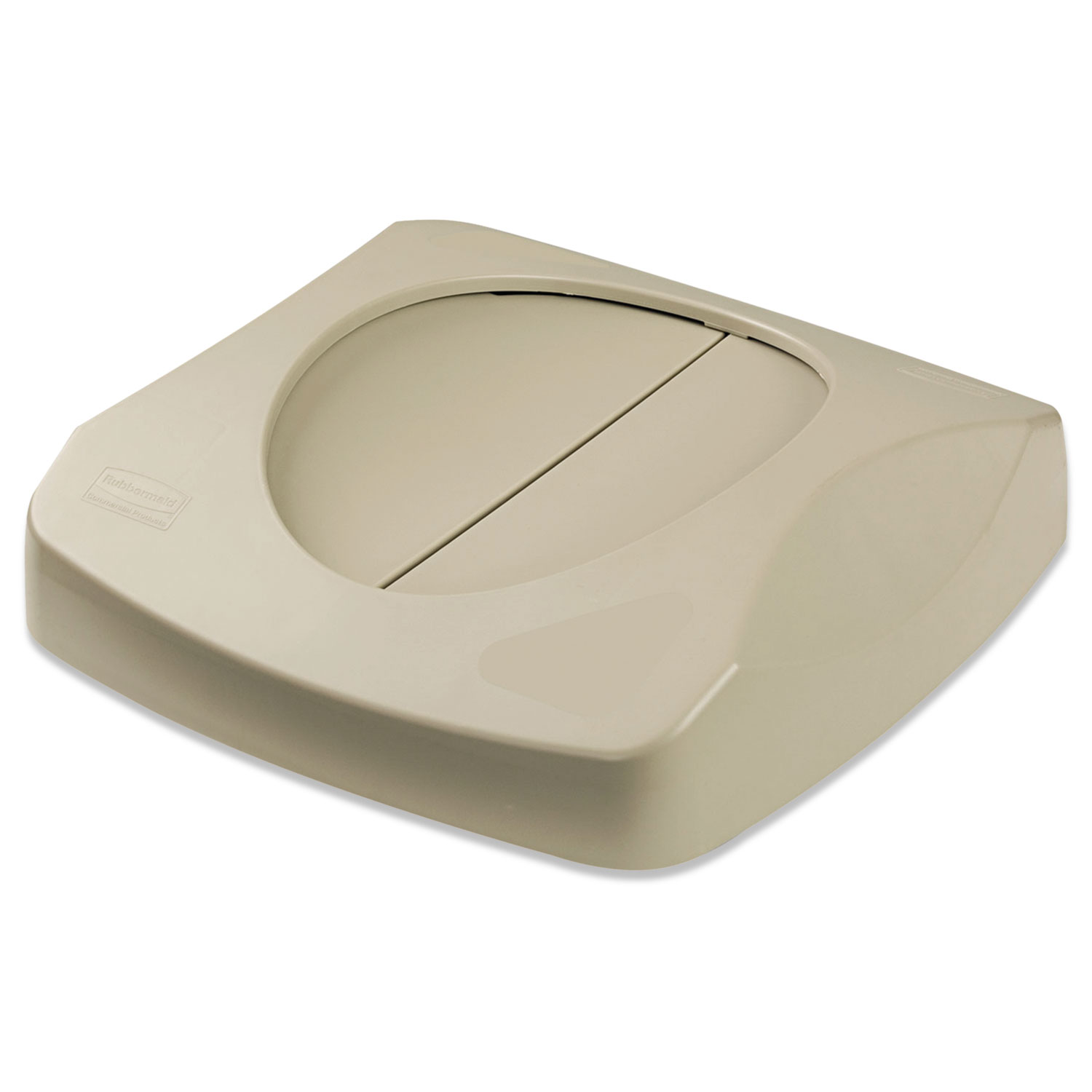  Rubbermaid Commercial FG268988BEIG Swing Top Lid for Untouchable Recycling Center, 16 Square, Beige (RCP268988BG) 